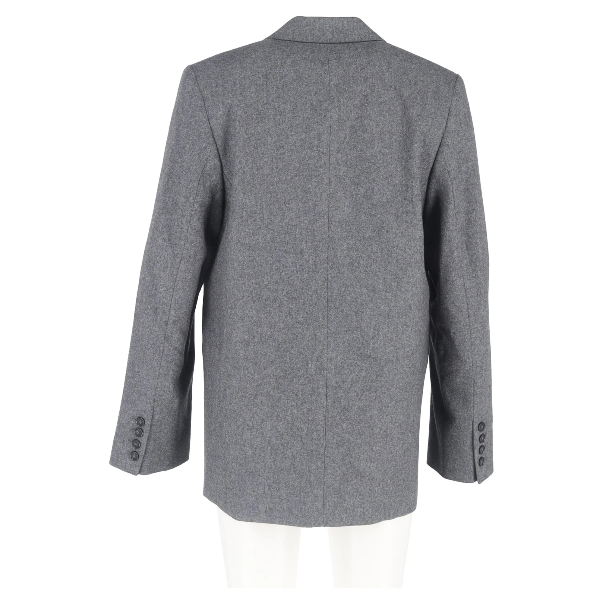 Women's Totême Single-Breasted Blazer in Grey Wool - Image 6