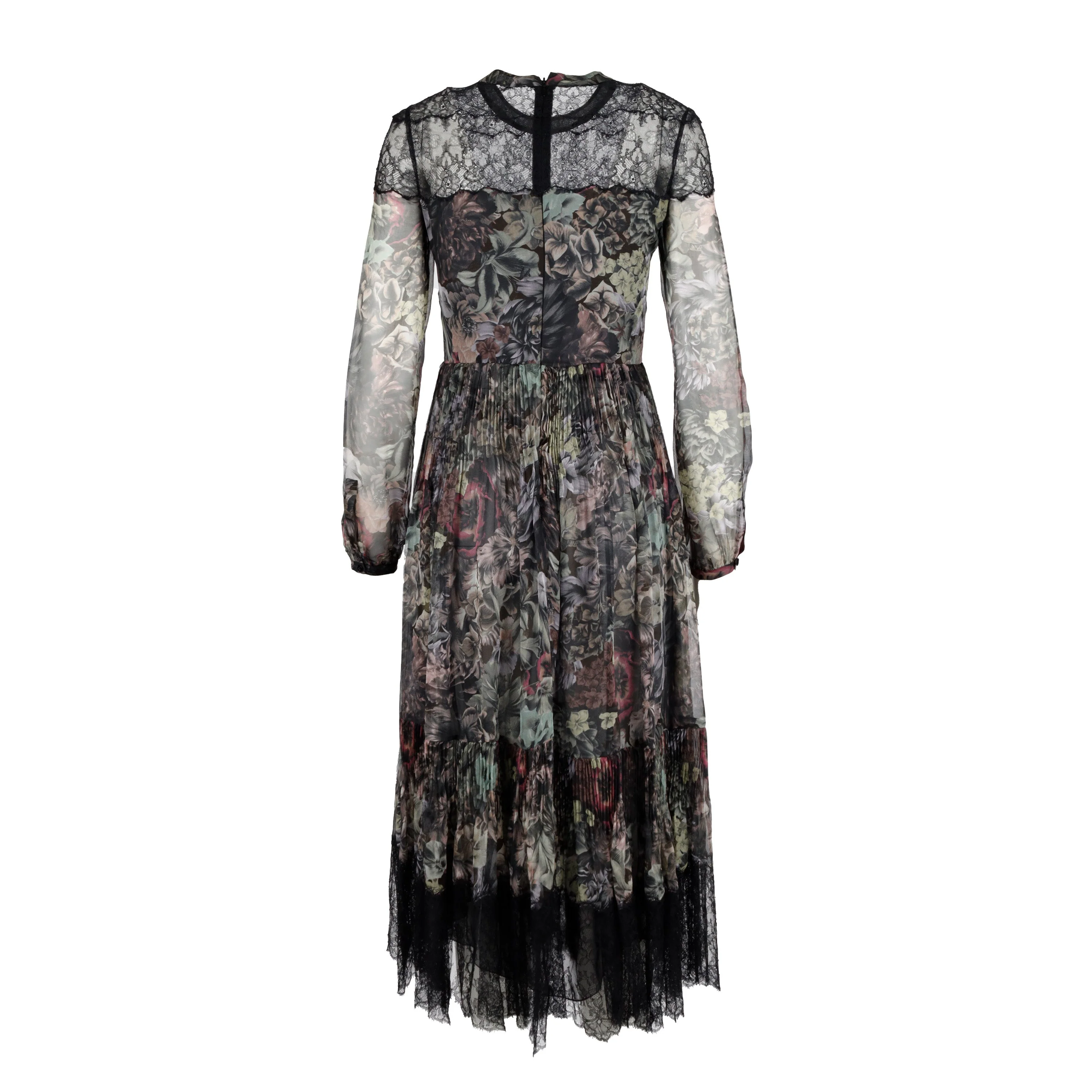 Women's Red Valentino Lace Trimmed Floral Print Dress - '10s - Image 2