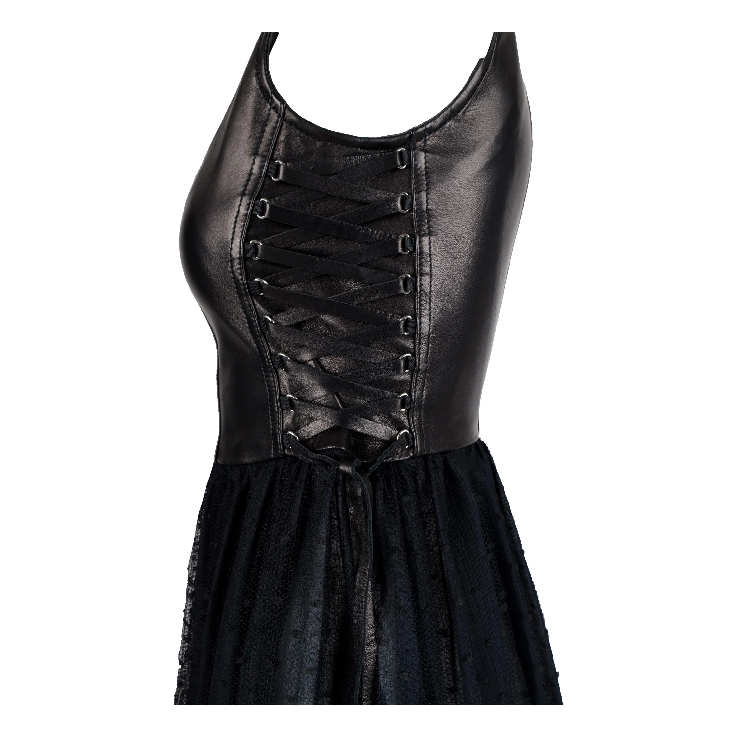 Women's Red Valentino Leather Corset and Tulle Dress - '10s - Image 4