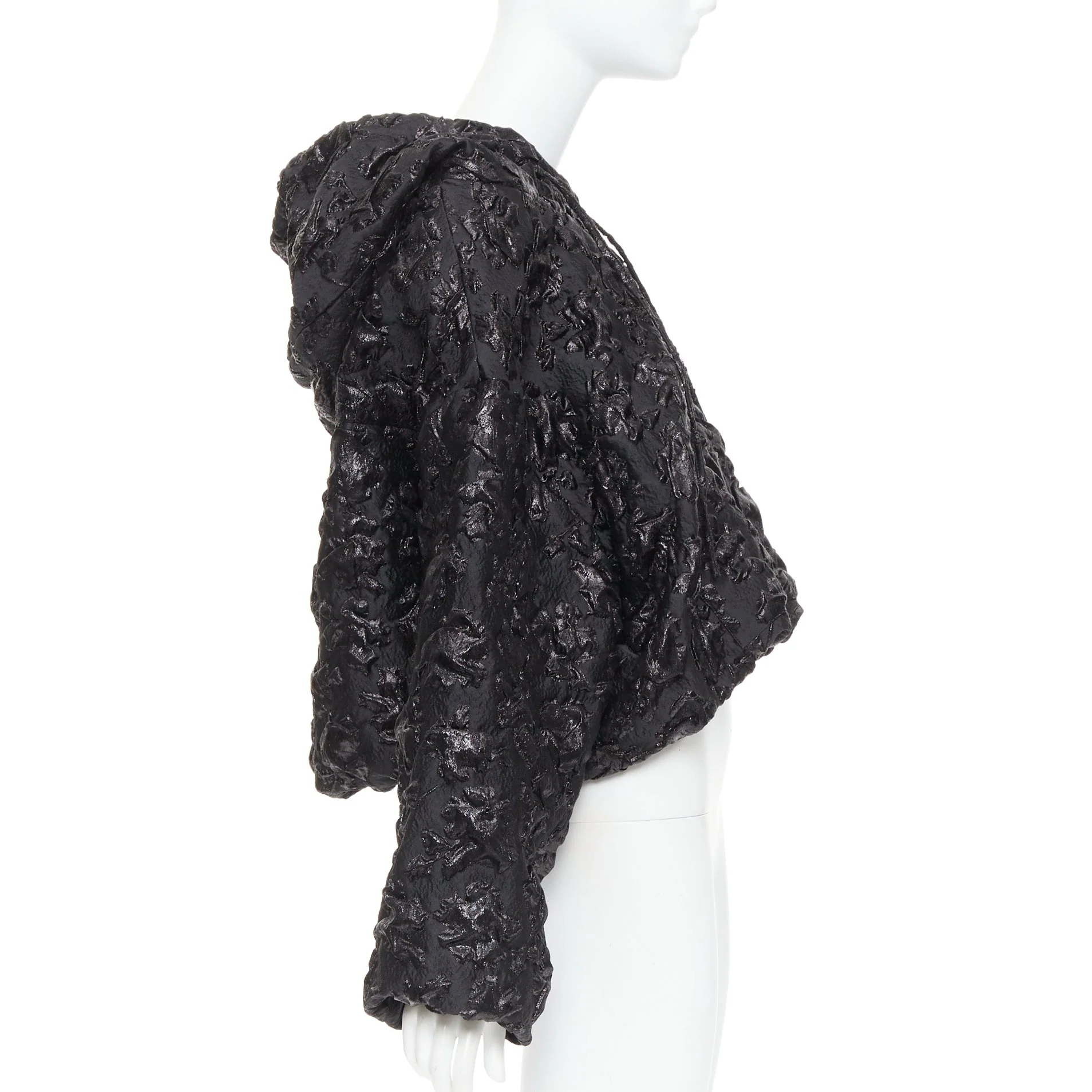 Women's Valentino black floral jacquard hoodie - Image 10