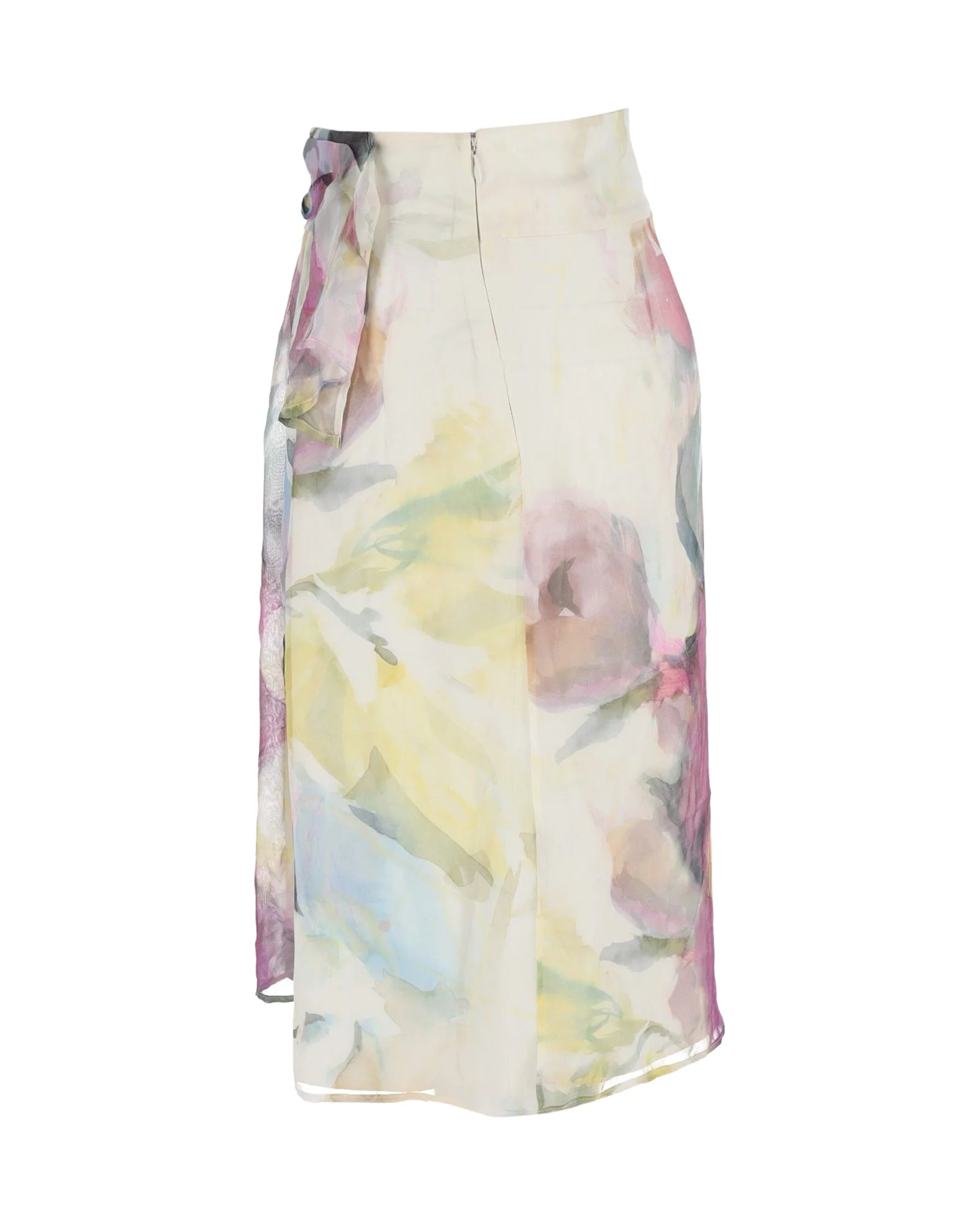 Women's Valentino Floral Print Skirt in Multicolor Silk - Image 2
