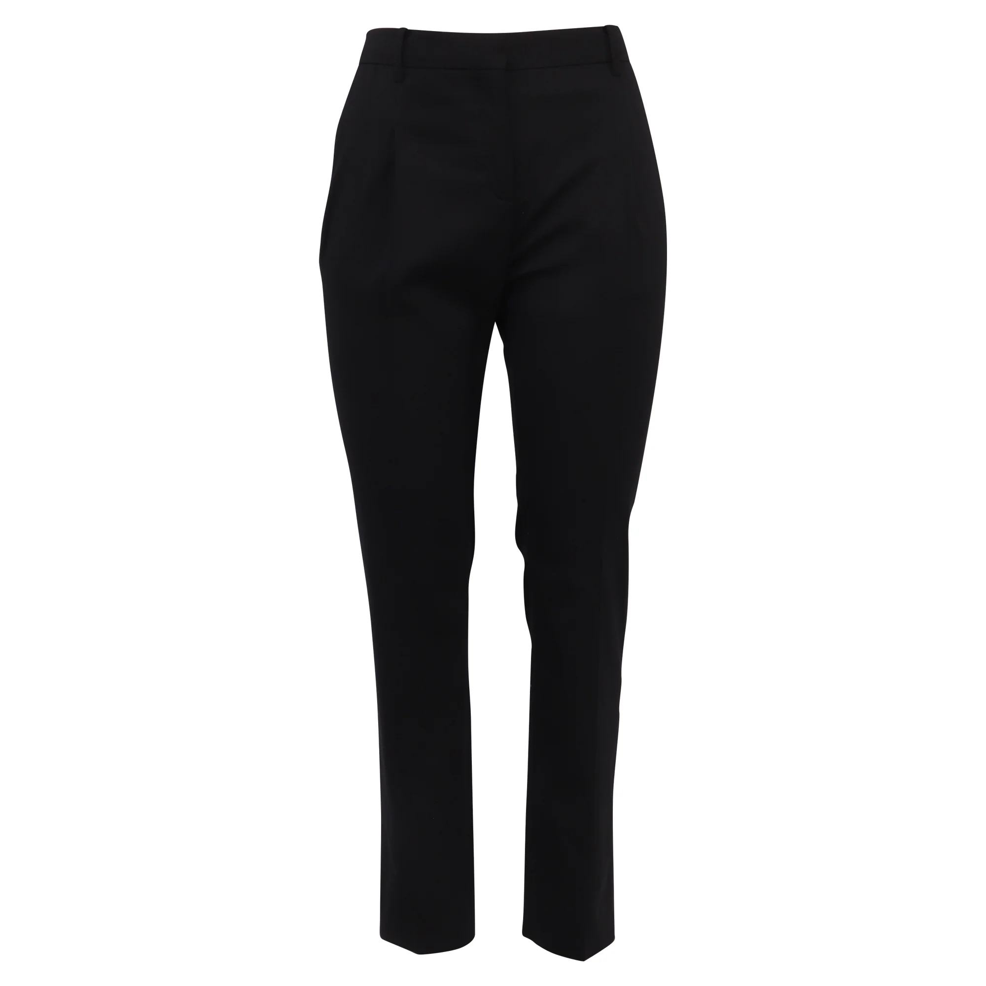 Women's Valentino Garavani High-Rise Slim-Fit Trousers in Black Wool