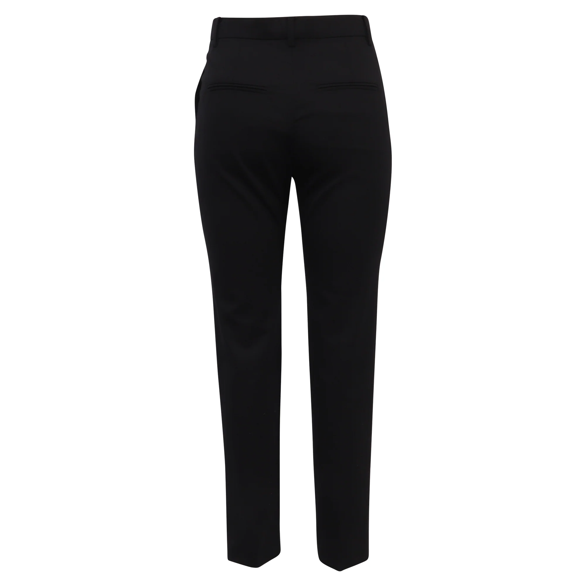 Women's Valentino Garavani High-Rise Slim-Fit Trousers in Black Wool - Image 3