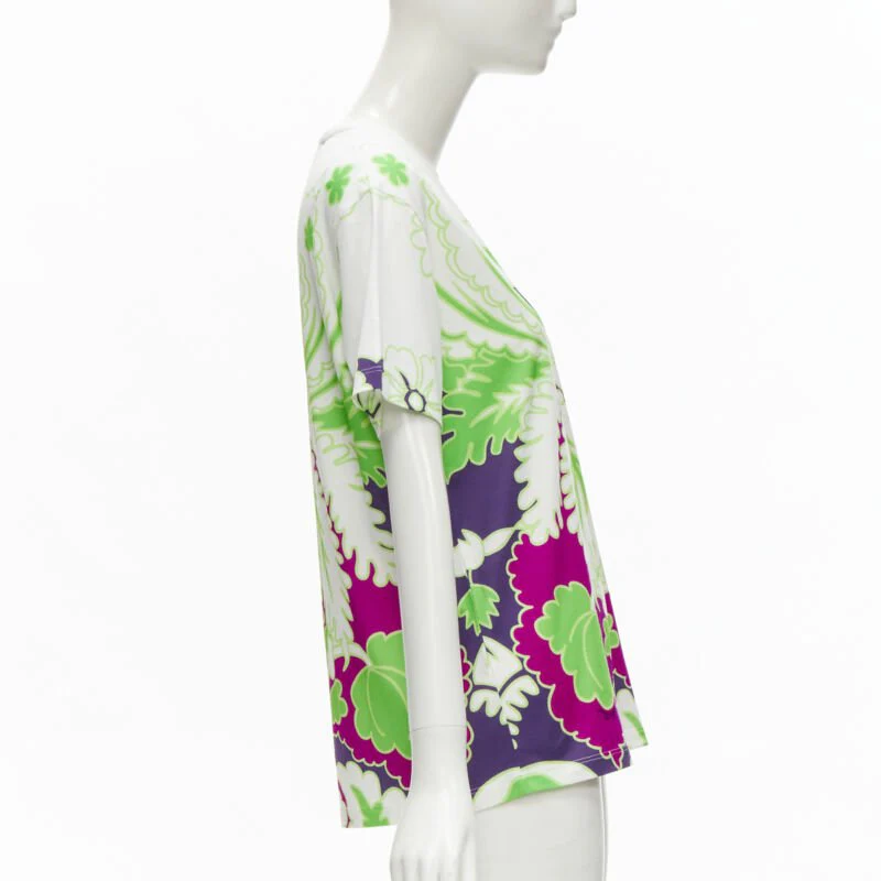 Women's Valentino Garavani neon floral cotton t-shirt - Image 10