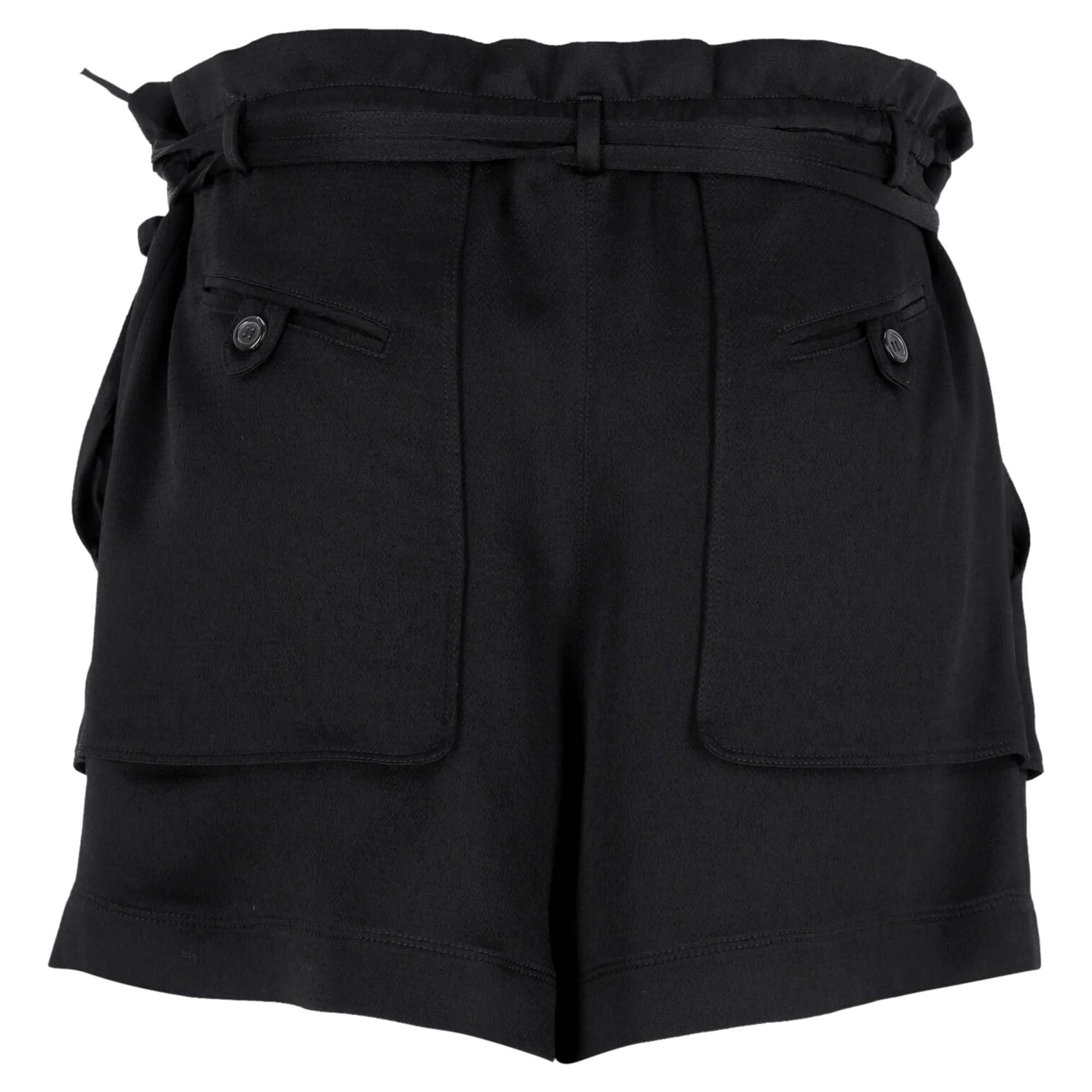 Women's Valentino Garavani Paperbag Shorts in Black Viscose - Image 2