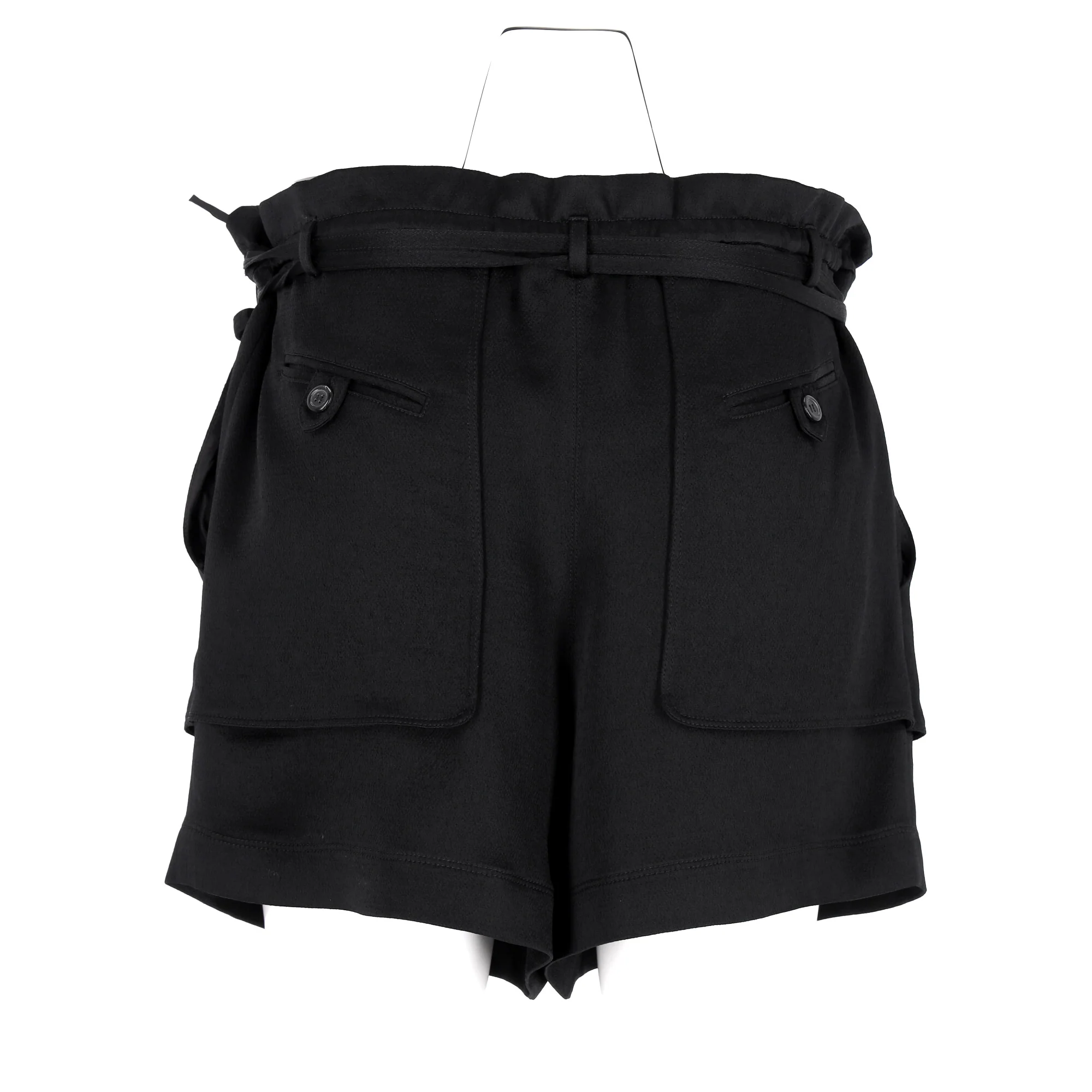 Women's Valentino Garavani Paperbag Shorts in Black Viscose - Image 7