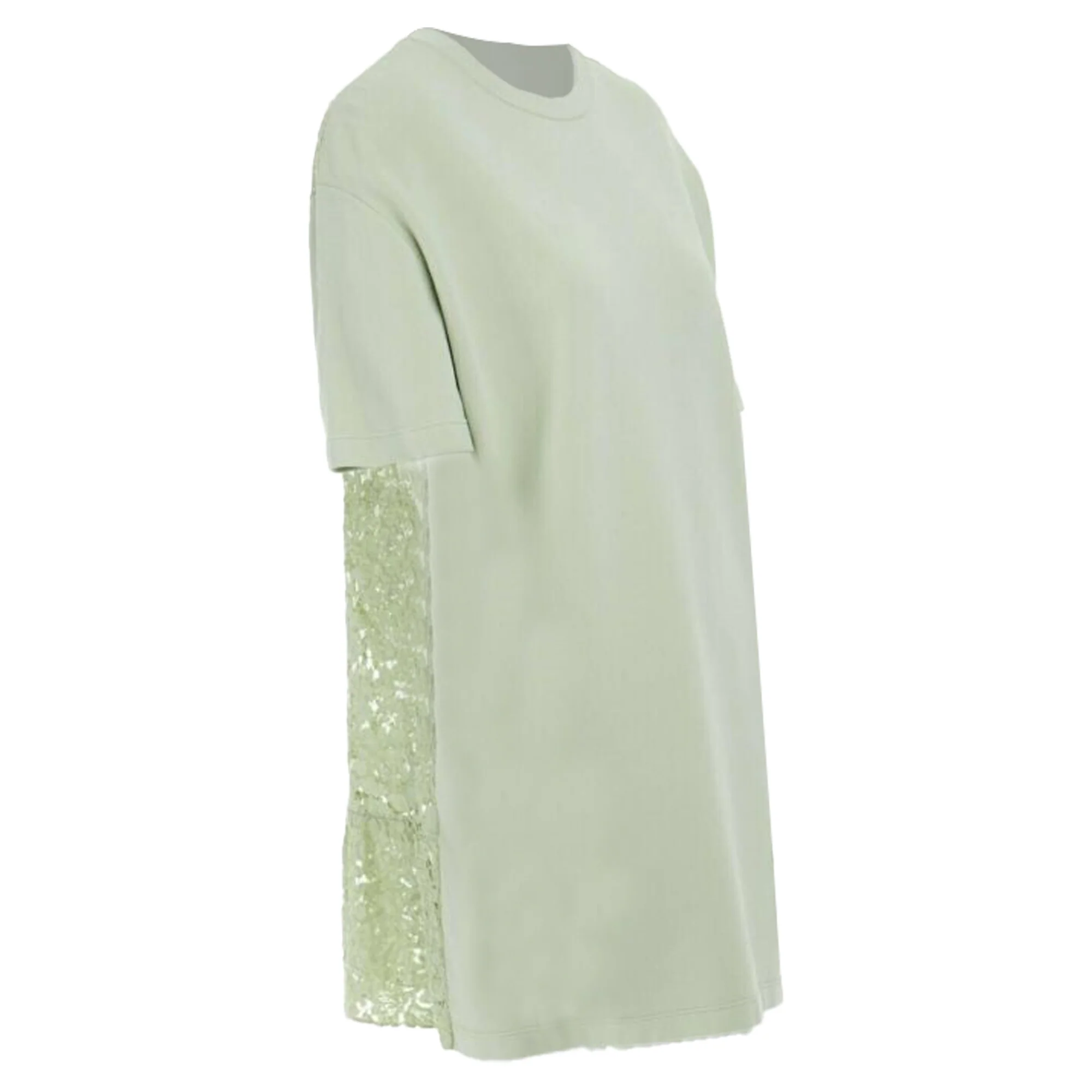 Women's Valentino Garavani pastel cotton crepe floral lace pleated back mini dress - Image 3