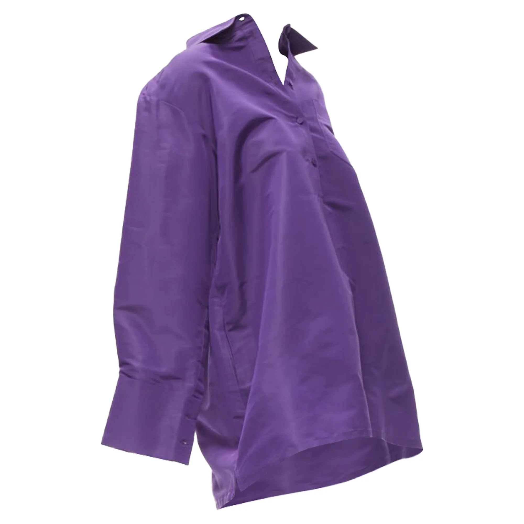 Women's Valentino Garavani silk taffeta D cut oversized tunic shirt - Image 3