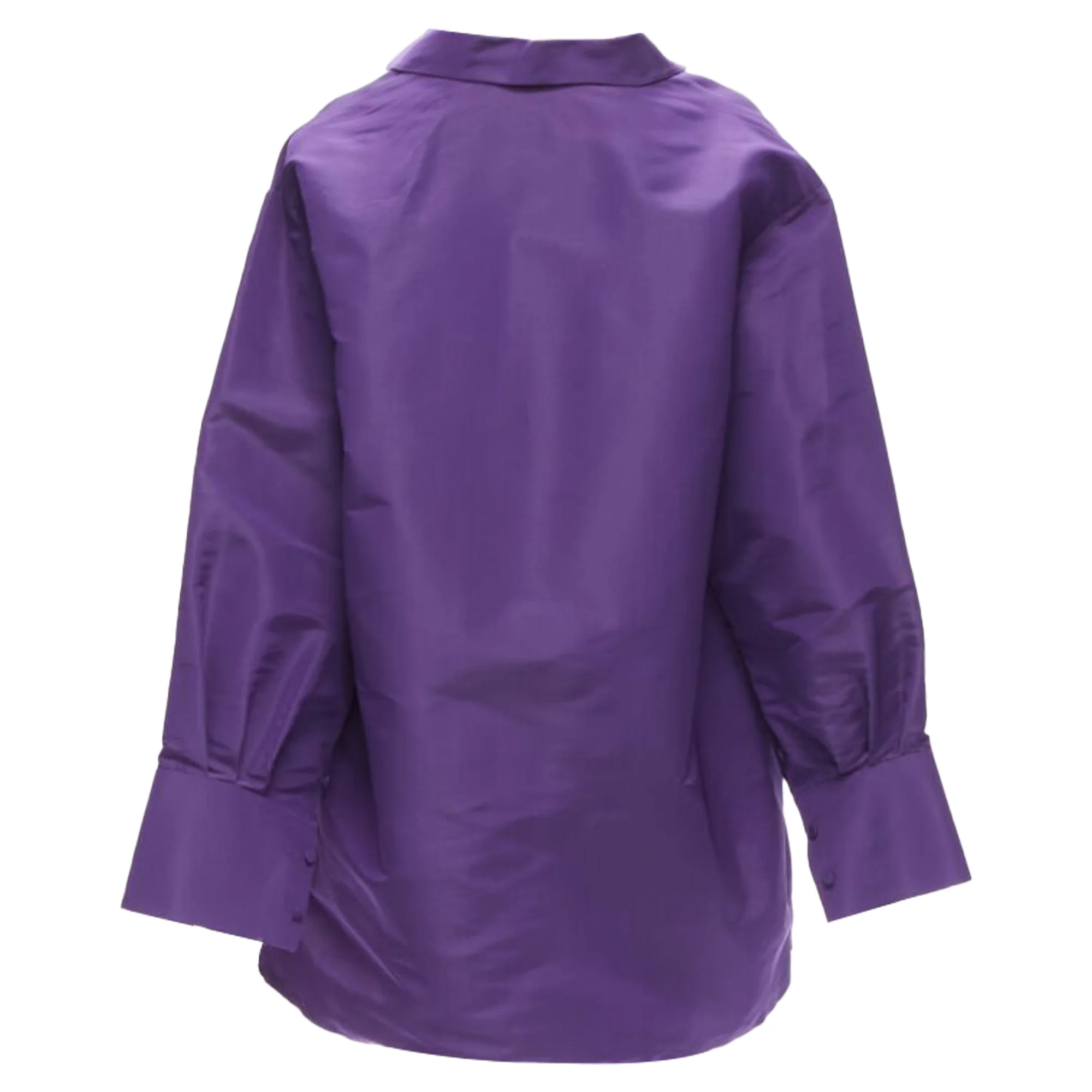 Women's Valentino Garavani silk taffeta D cut oversized tunic shirt - Image 4