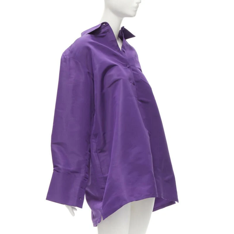Women's Valentino Garavani silk taffeta D cut oversized tunic shirt - Image 9