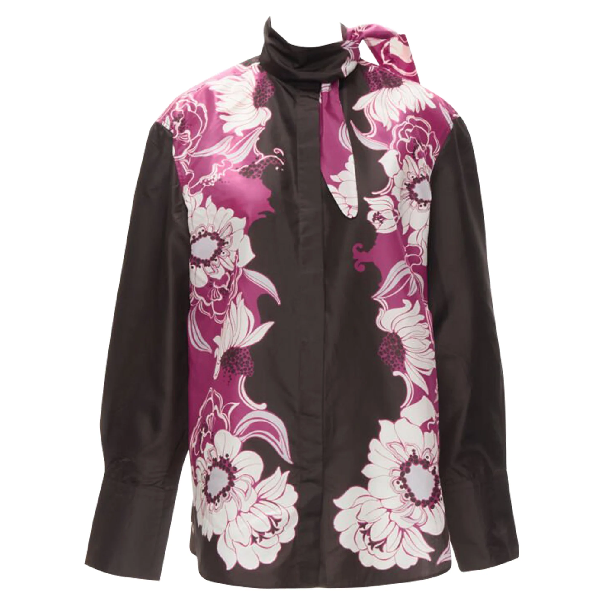 Women's Valentino Garavani silk taffeta floral print shirt