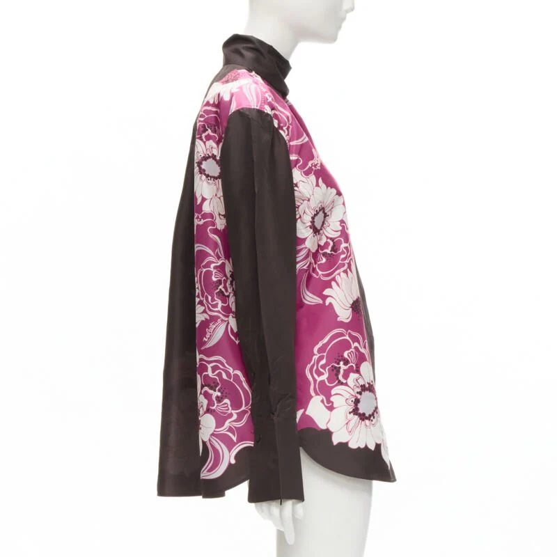 Women's Valentino Garavani silk taffeta floral print shirt - Image 10