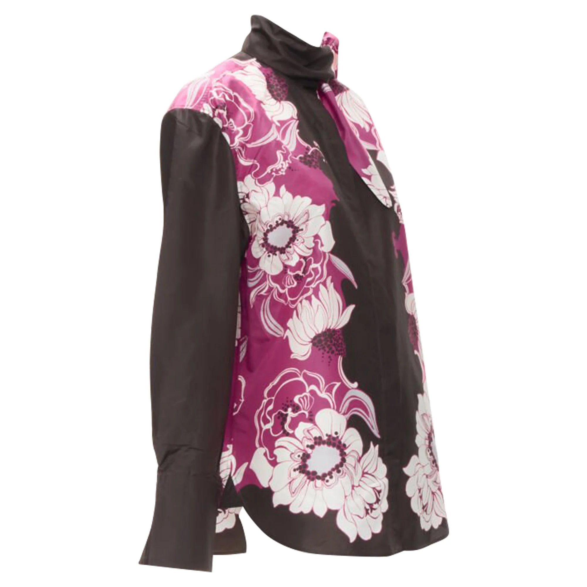 Women's Valentino Garavani silk taffeta floral print shirt - Image 3