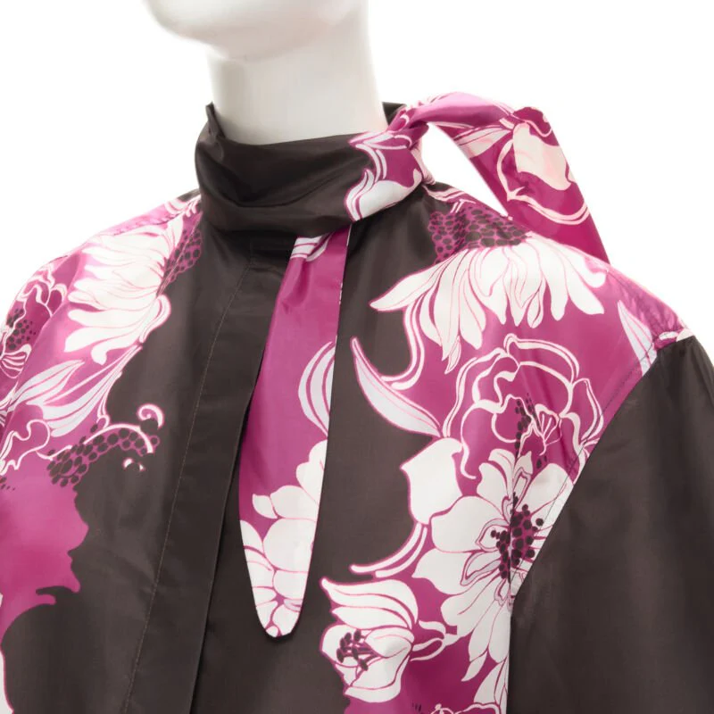 Women's Valentino Garavani silk taffeta floral print shirt - Image 8