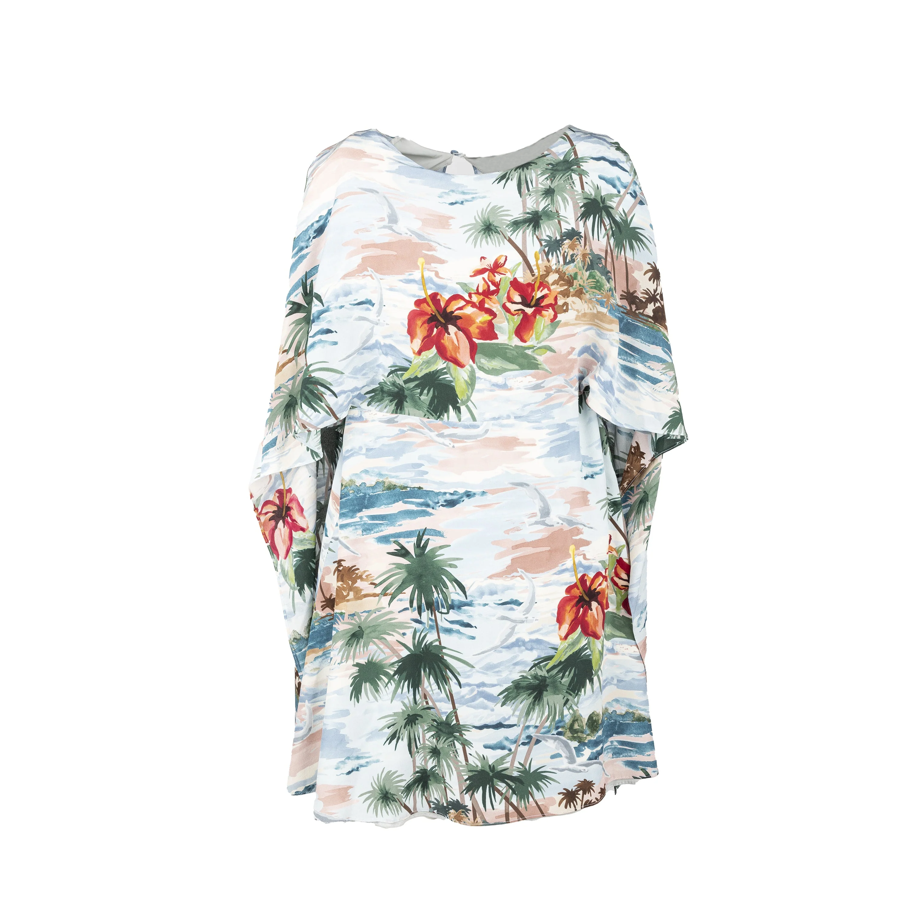 Women's Valentino Hawaiian Couture Cape Dress - '10s