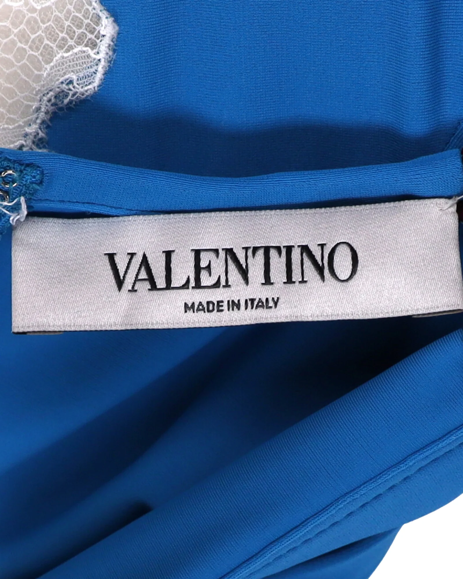 Women's Valentino Lace-Trimmed Sleeveless Top in Blue Polyamide - Image 4