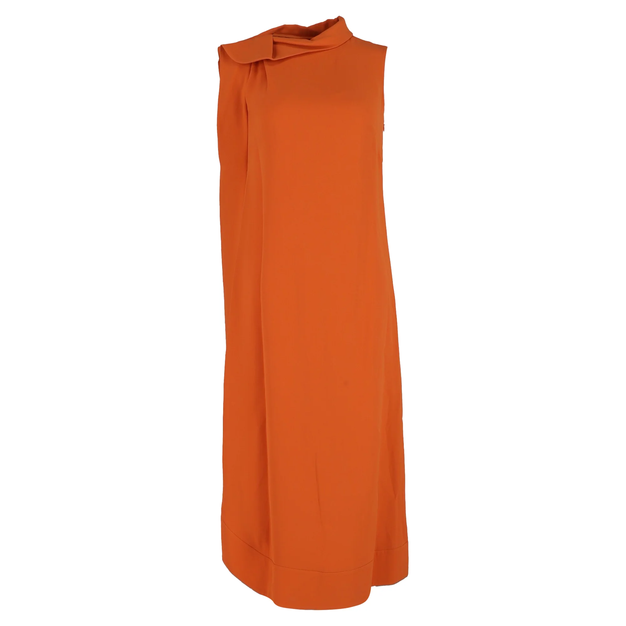 Women's Valentino Midi Asymmetric Tent Dress in Orange Silk