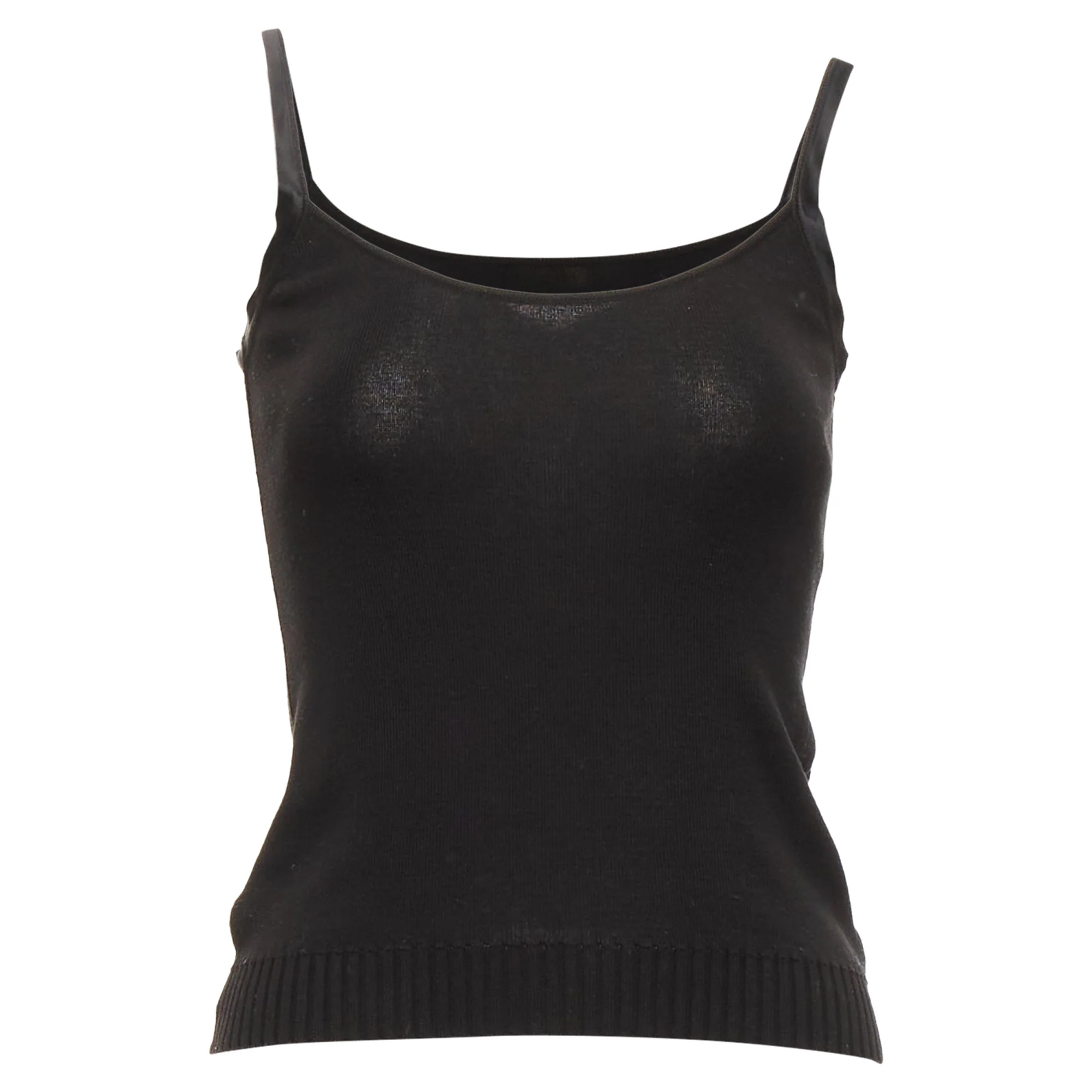 Women's Valentino Satin Trim Scoop Knitted Tank Top