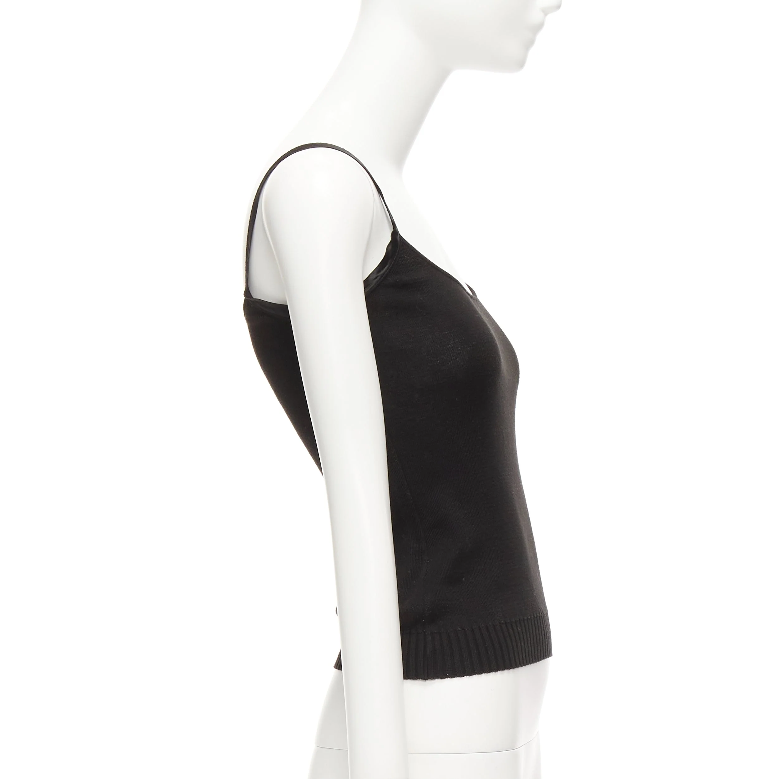 Women's Valentino Satin Trim Scoop Knitted Tank Top - Image 10