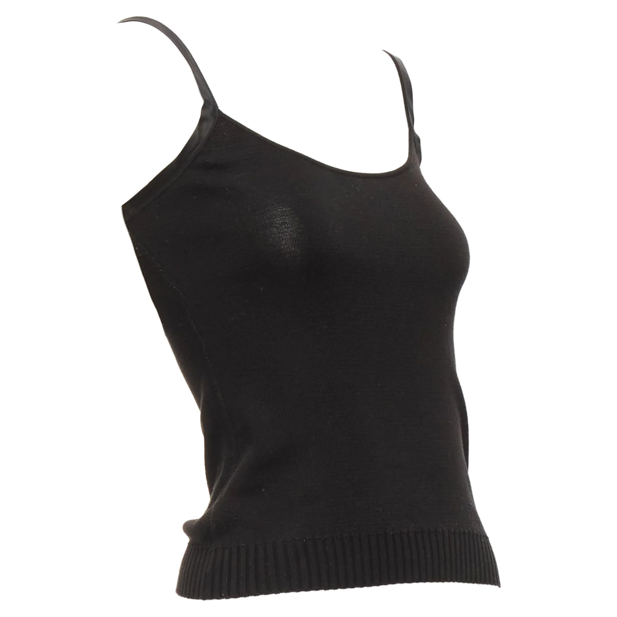Women's Valentino Satin Trim Scoop Knitted Tank Top - Image 3