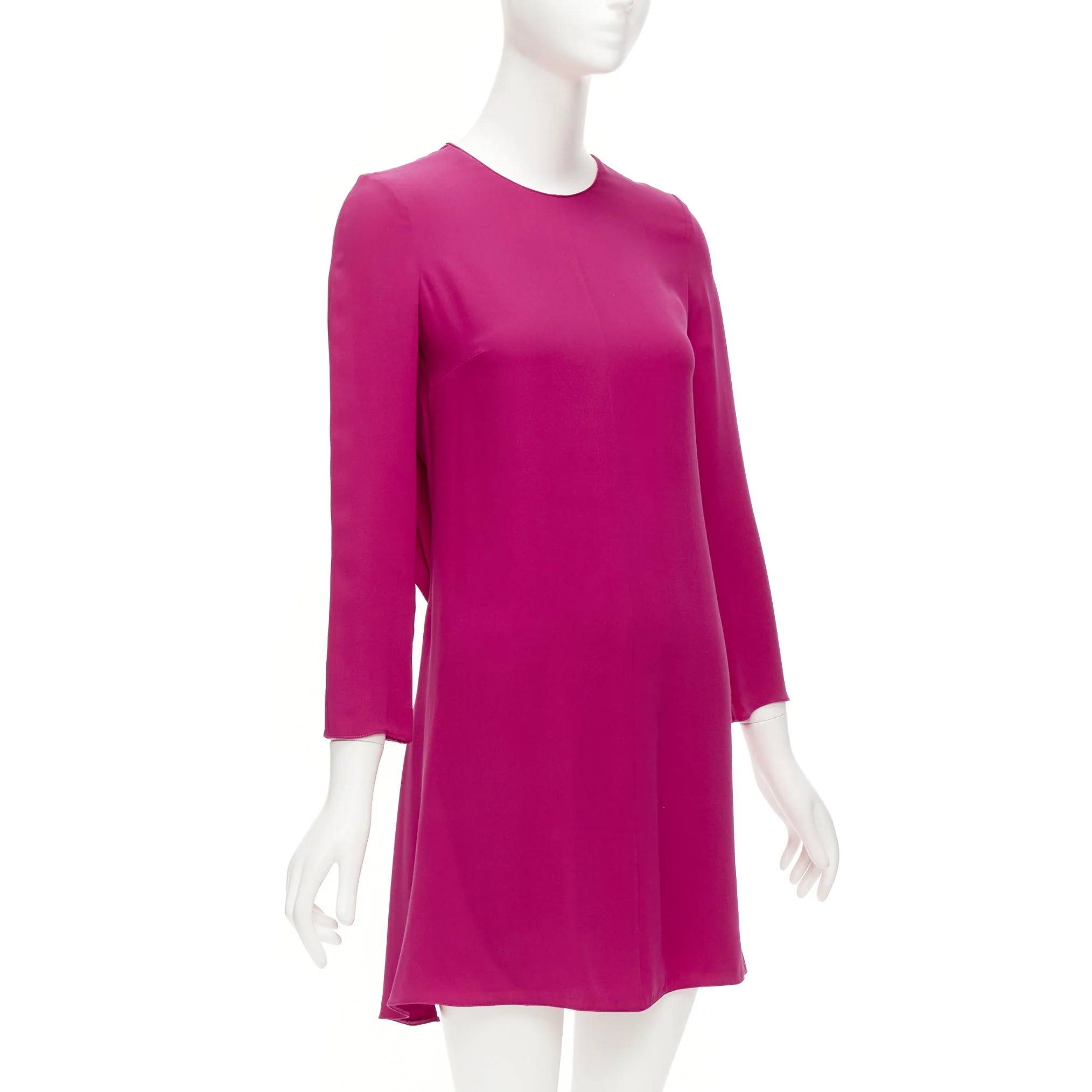 Women's Valentino Silk Keyhole Side Pleats Shift Dress - Image 9