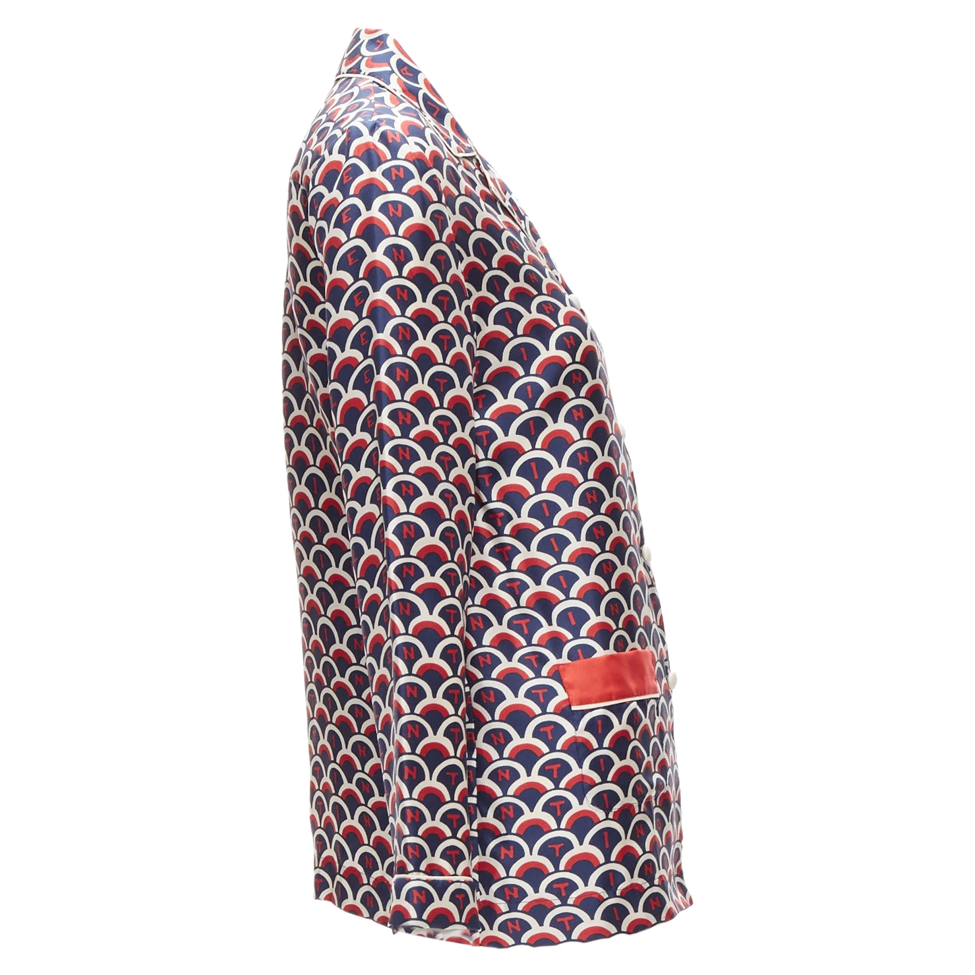 Women's Valentino Silk Scale Logo Print Pajama Shirt - Image 4
