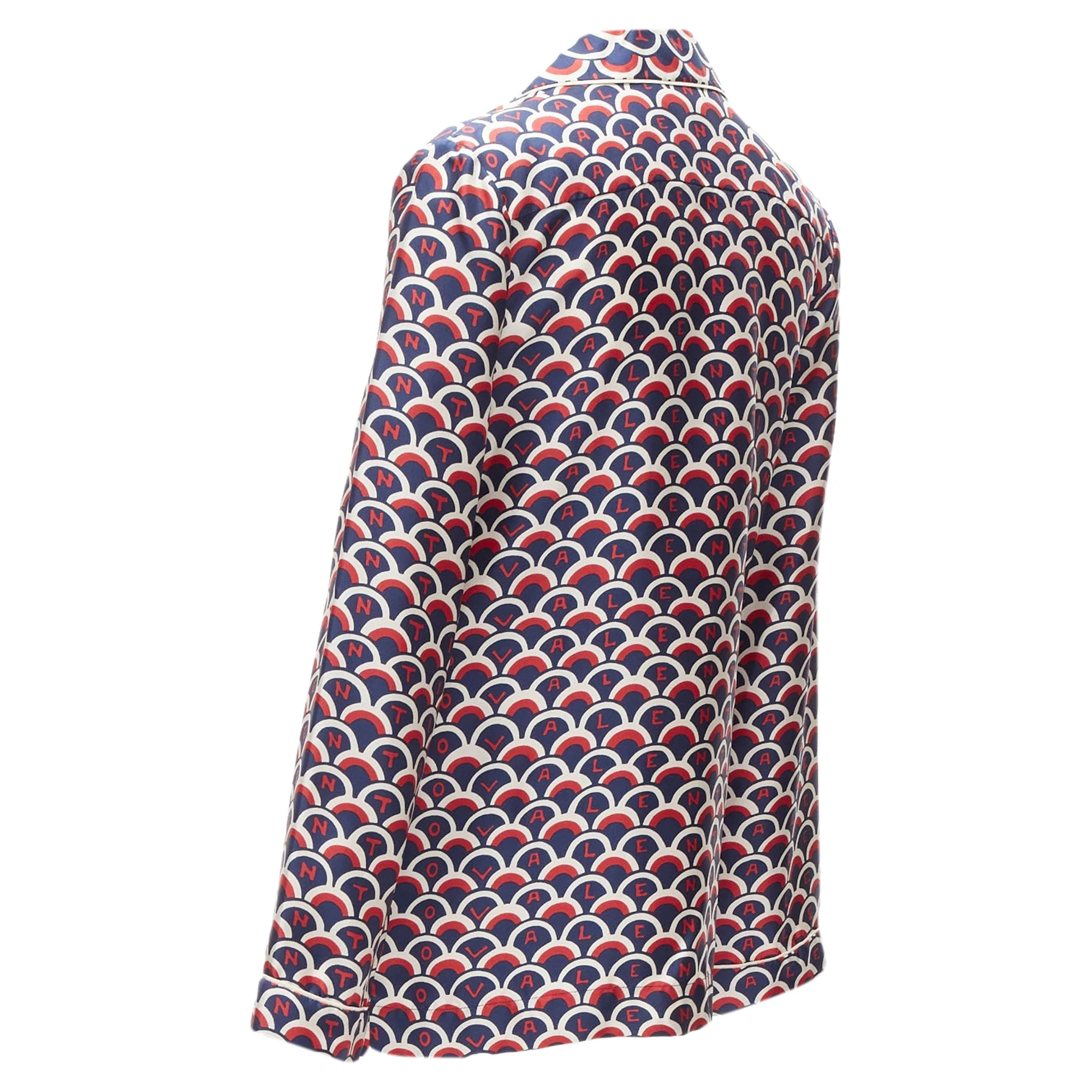 Women's Valentino Silk Scale Logo Print Pajama Shirt - Image 6