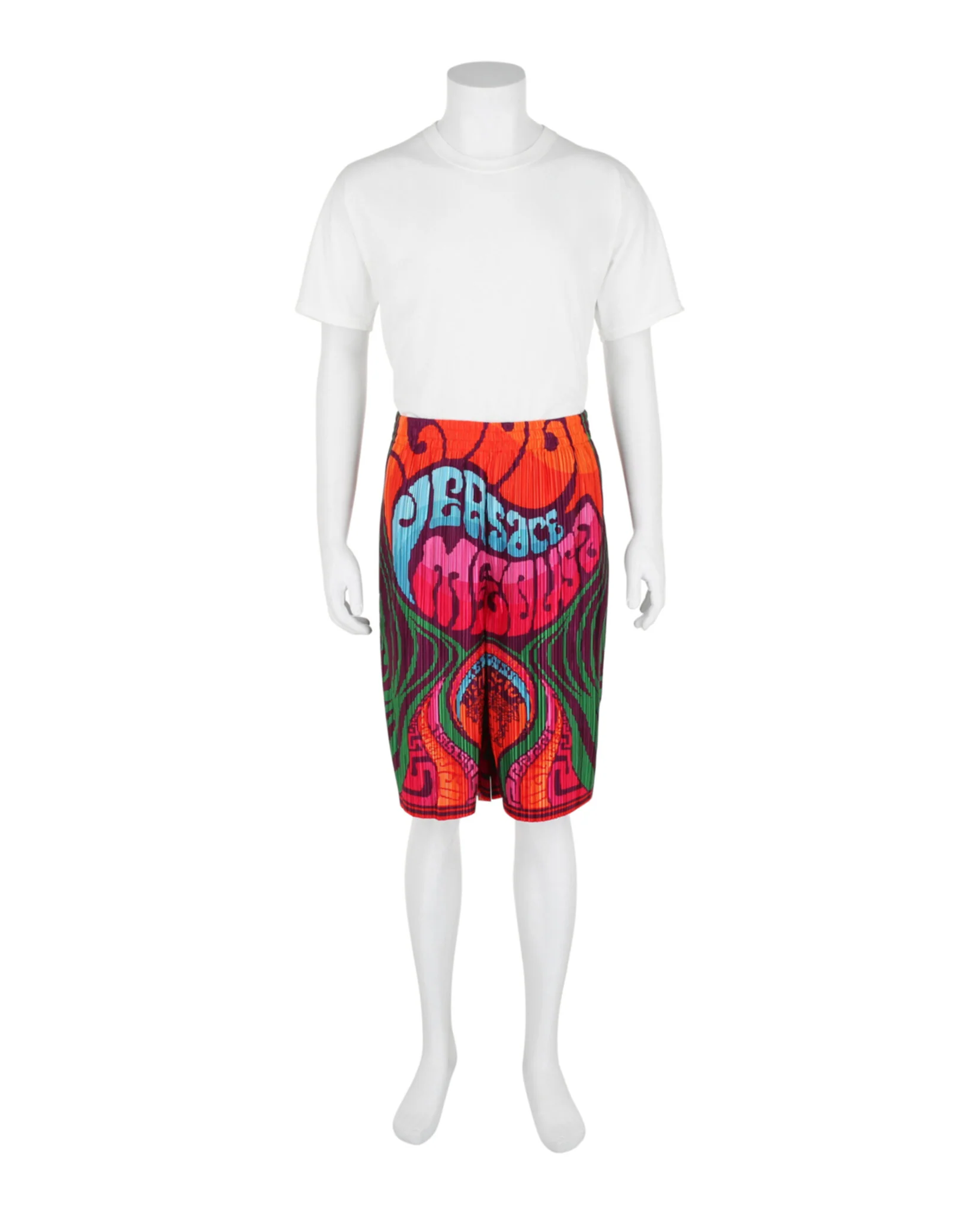 Men's Versace Pleated Medusa Music Print Shorts - Image 4