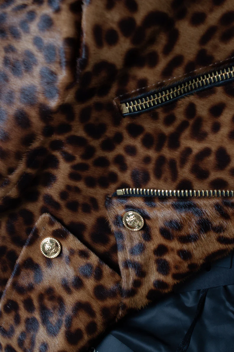 Men's Versace, Ponyskin leopard biker jacket FW24 - Image 10