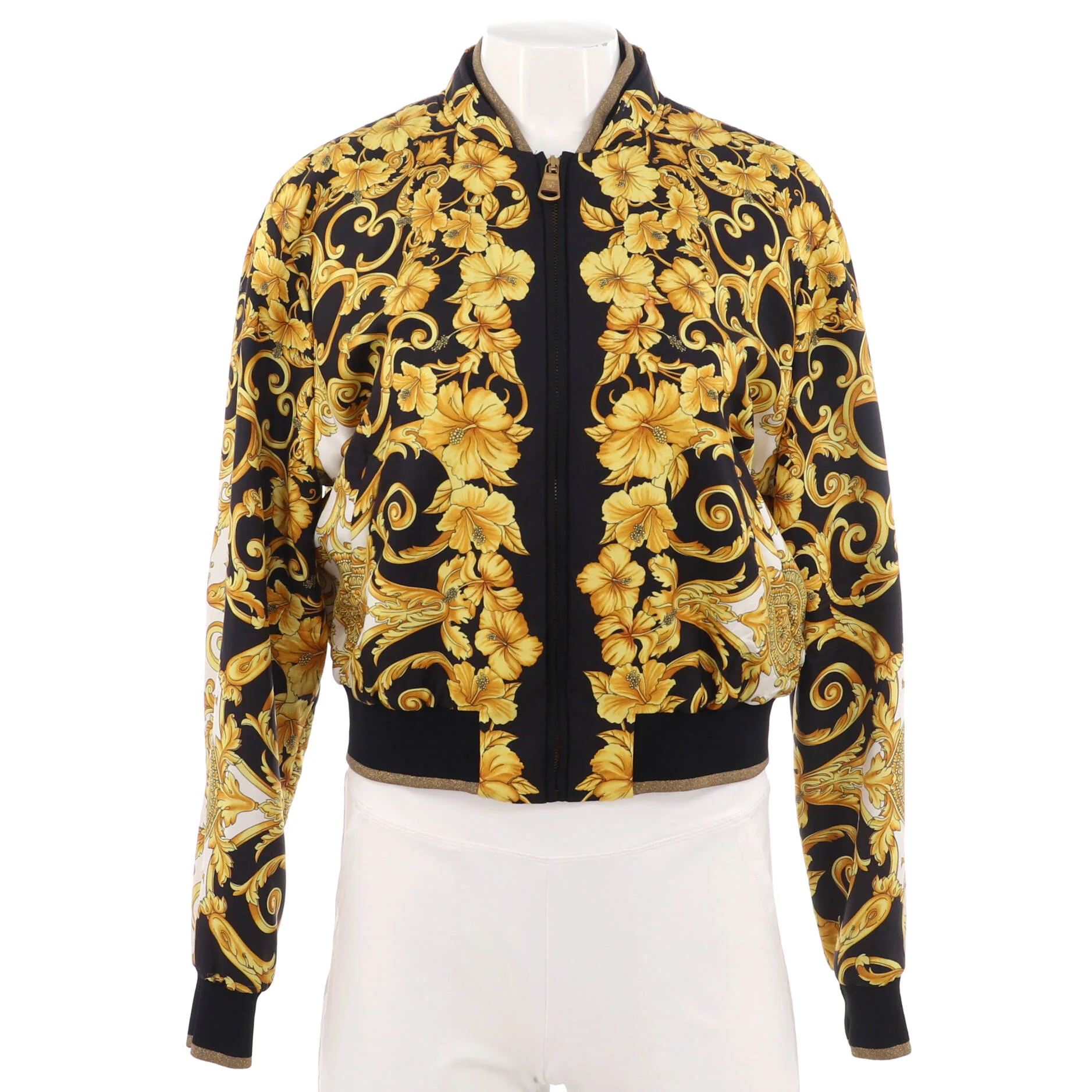 Women's Bomber Jacket Printed Silk