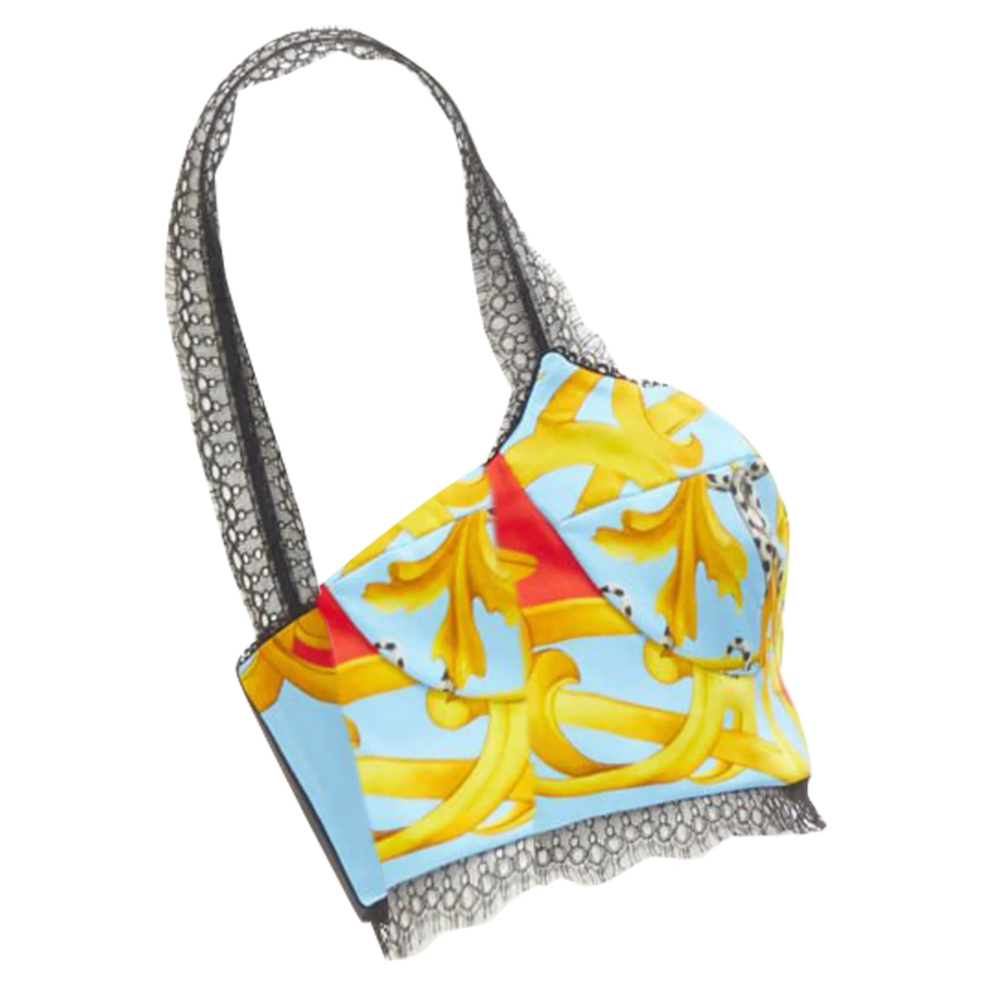 Women's Versace Barocco Acanthus lace boned bralette crop top - Image 4