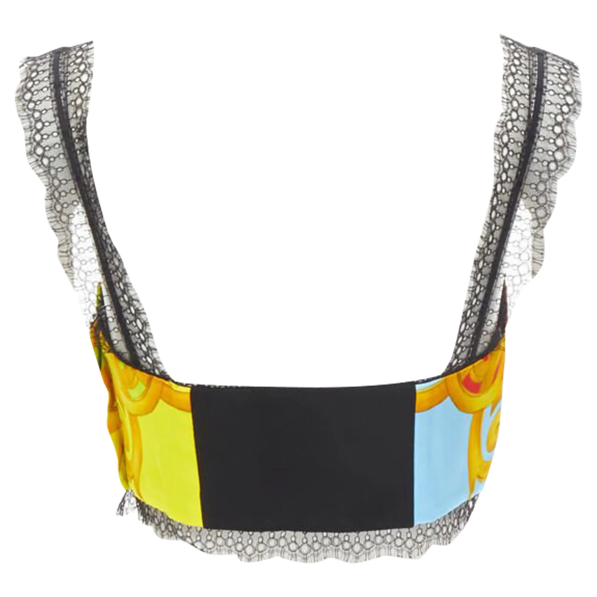 Women's Versace Barocco Acanthus lace boned bralette crop top - Image 5