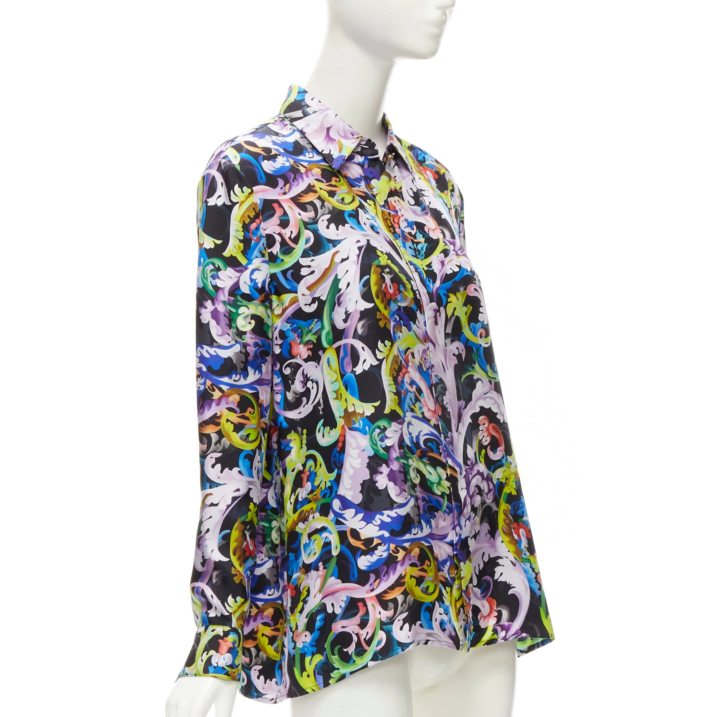 Women's Versace baroccoflage silk medusa shirt - Image 8