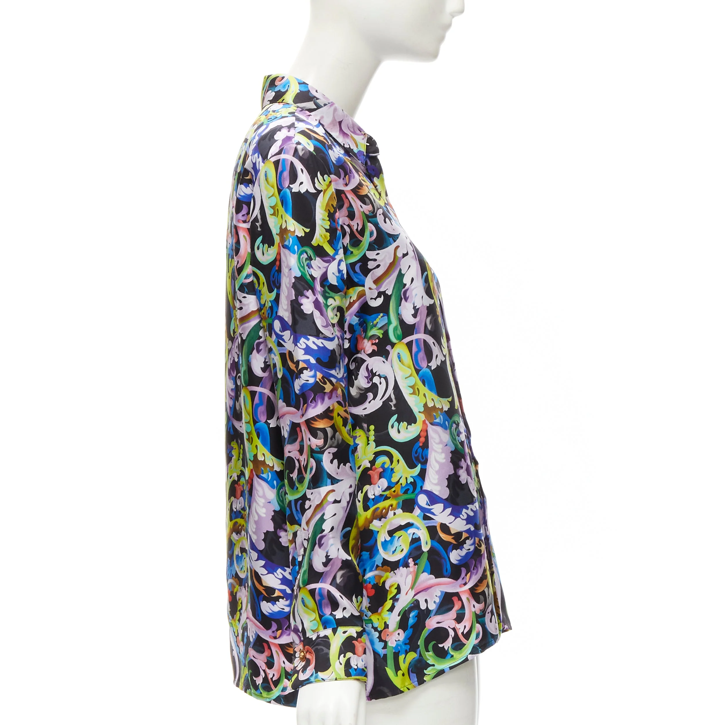 Women's Versace baroccoflage silk medusa shirt - Image 9