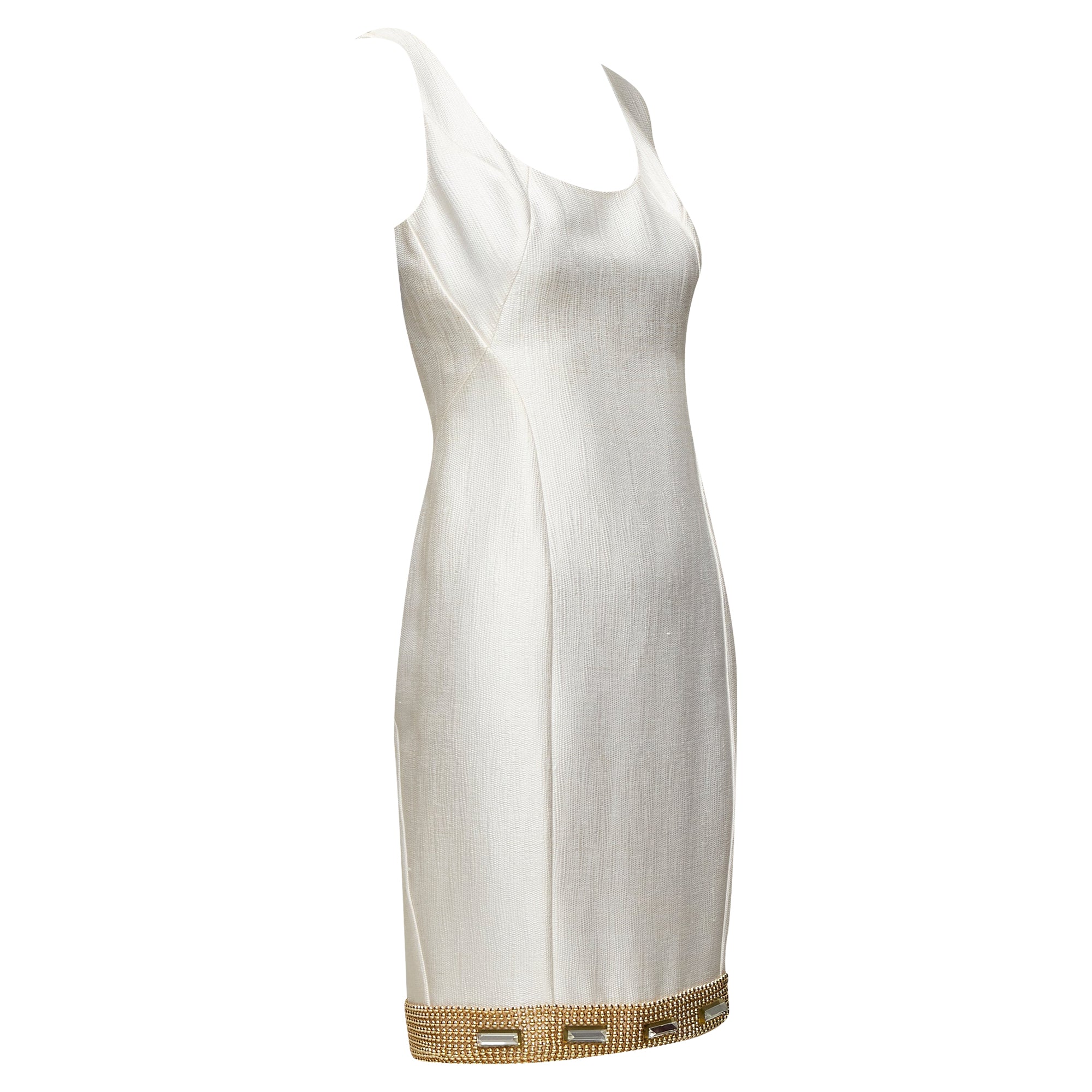 Women's Versace Bead Clear Crystal Embellished Hem Shift Dress - Image 3