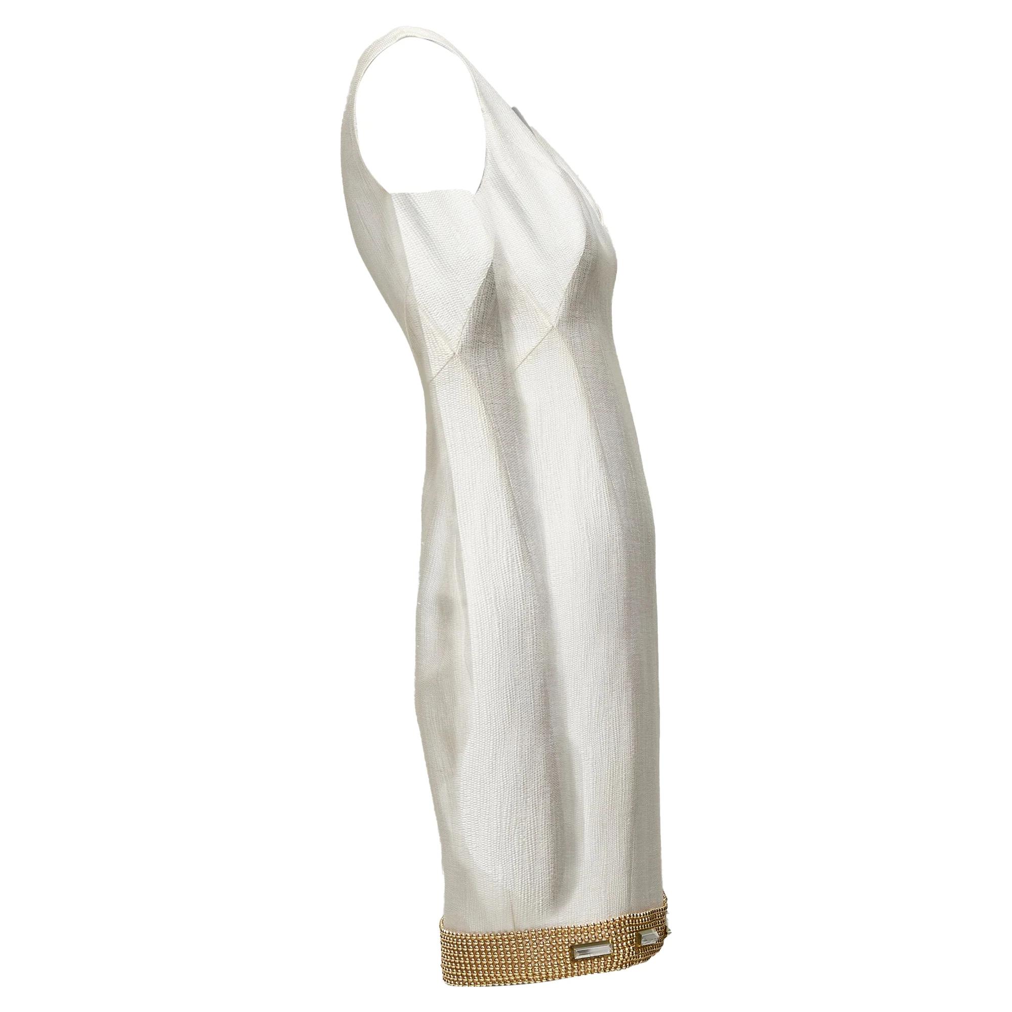 Women's Versace Bead Clear Crystal Embellished Hem Shift Dress - Image 4