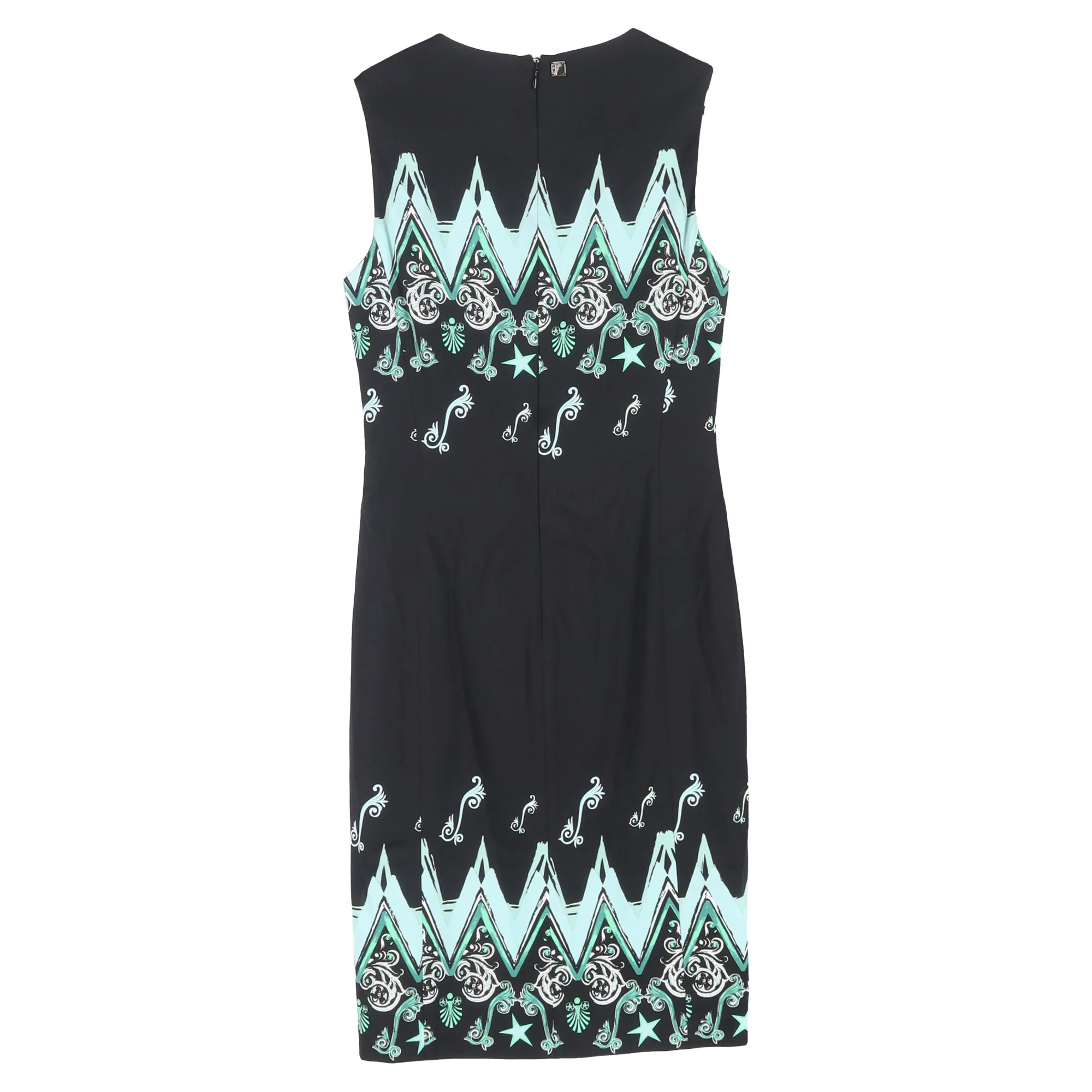 Women's Versace Collection Printed Mini Cady Dress in Black Viscose - Image 2
