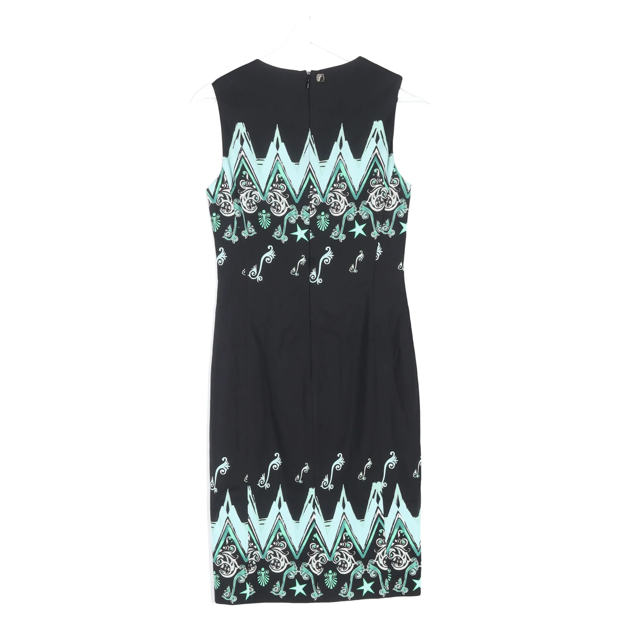Women's Versace Collection Printed Mini Cady Dress in Black Viscose - Image 5
