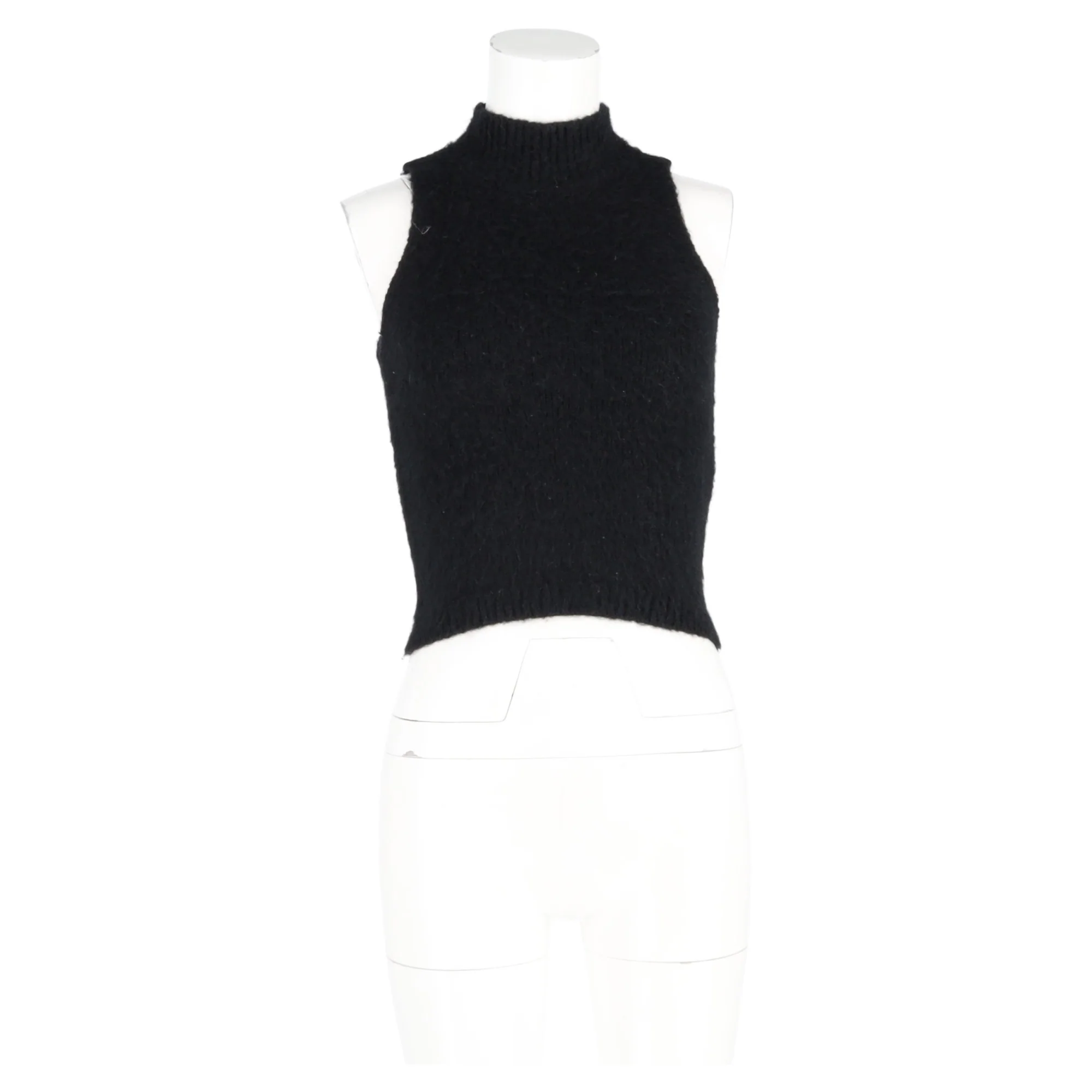 Women's Versace High Neck Sleeveless Top in Black Mohair - Image 4