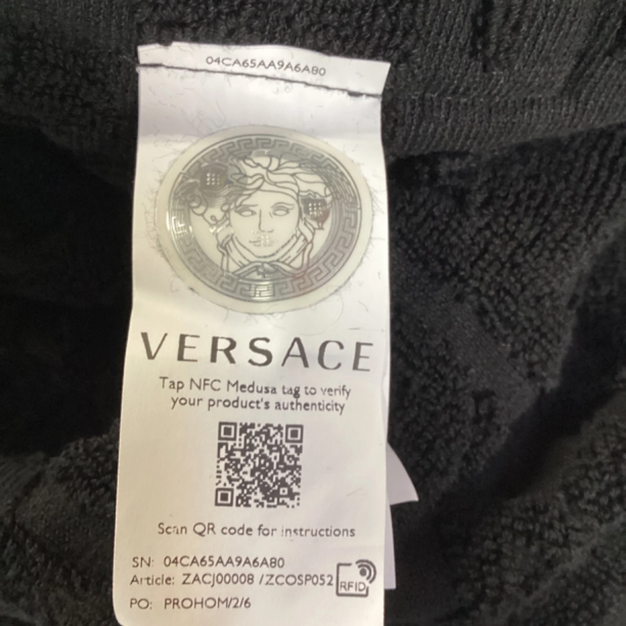 Women's Versace I Love Baroque Bathrobe in Black Cotton - Image 5