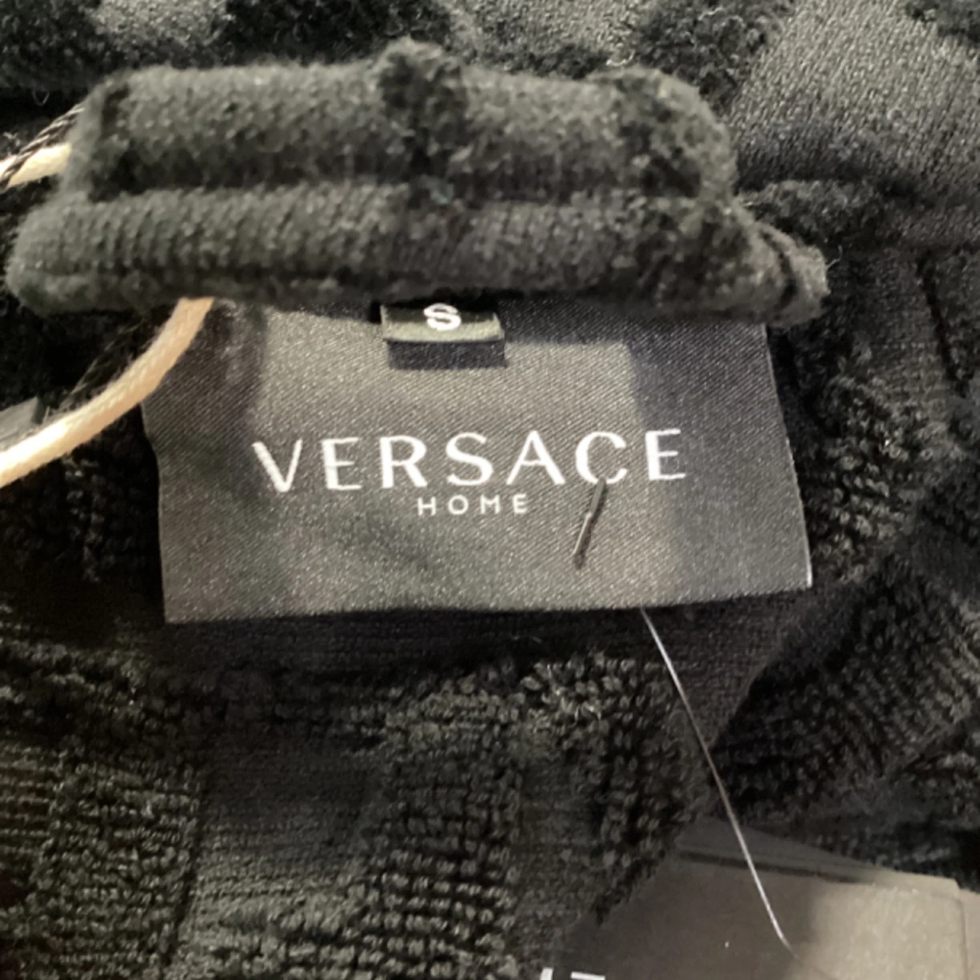 Women's Versace I Love Baroque Bathrobe in Black Cotton - Image 6