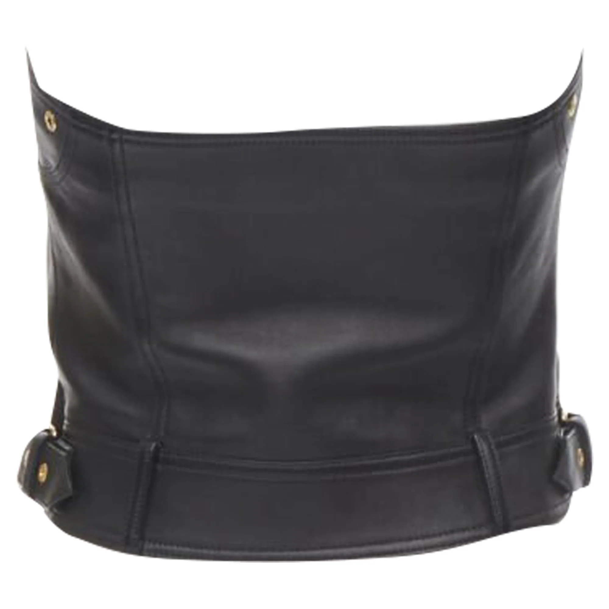 Women's Versace leather g-tone Medusa biker btier top - Image 4