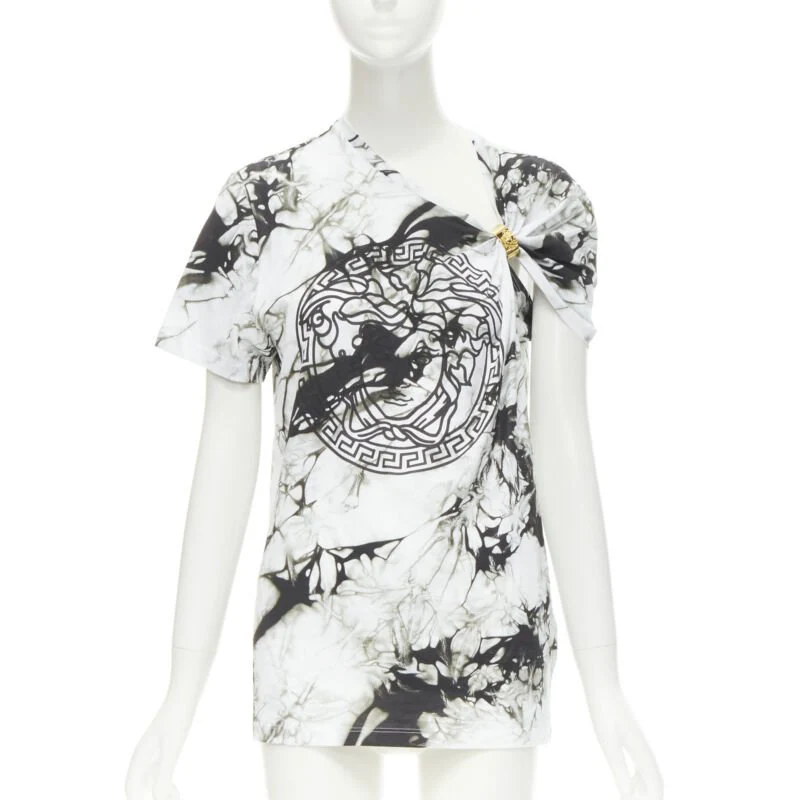 Women's Versace Medusa ring marble tie dye t-shirt - Image 7