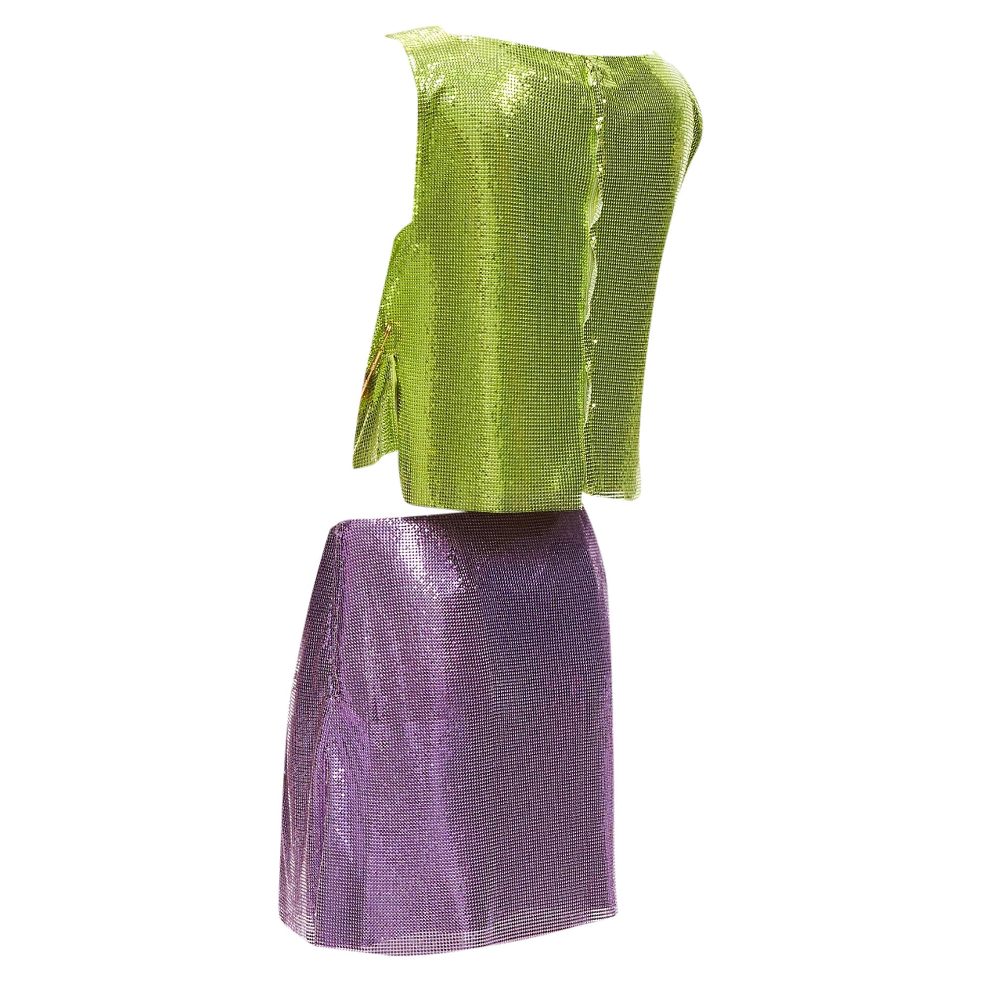 Women's Versace Metal Chainmail Safety Pin Top Skirt - Image 6
