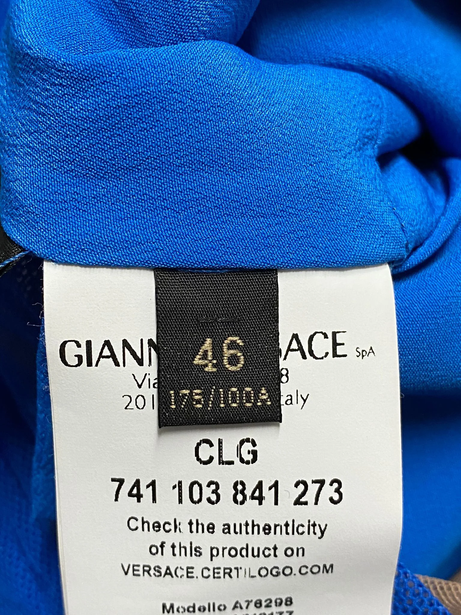 Women's Versace Ruched Mesh Dress in Blue Polyamide - Image 8