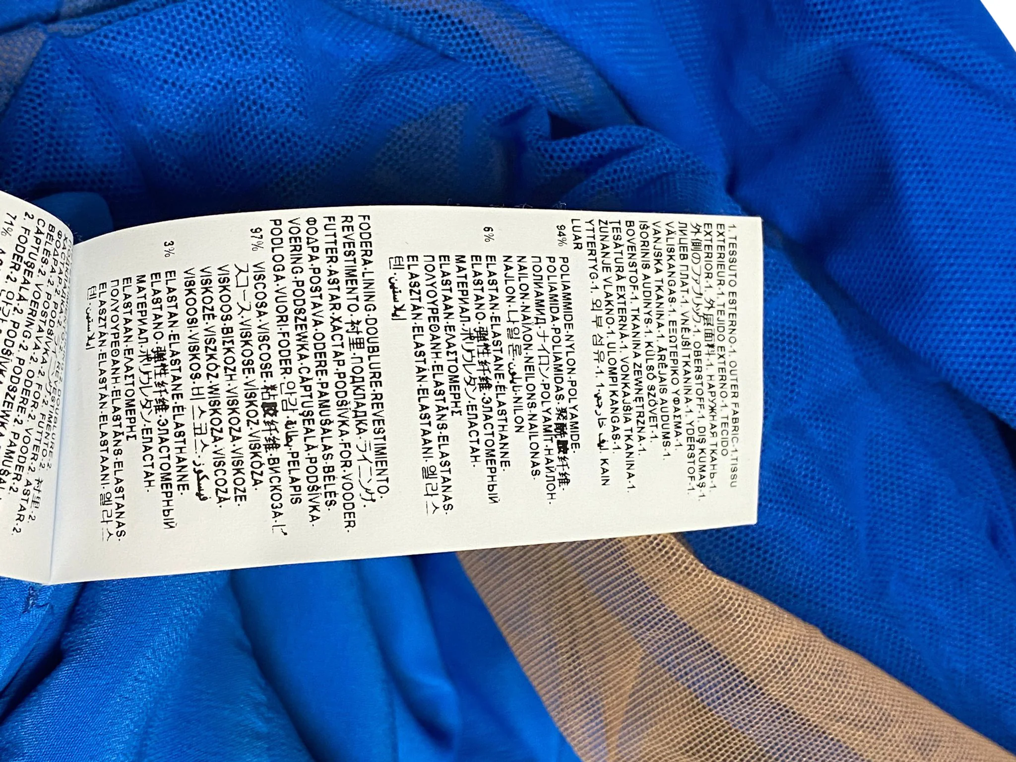 Women's Versace Ruched Mesh Dress in Blue Polyamide - Image 9