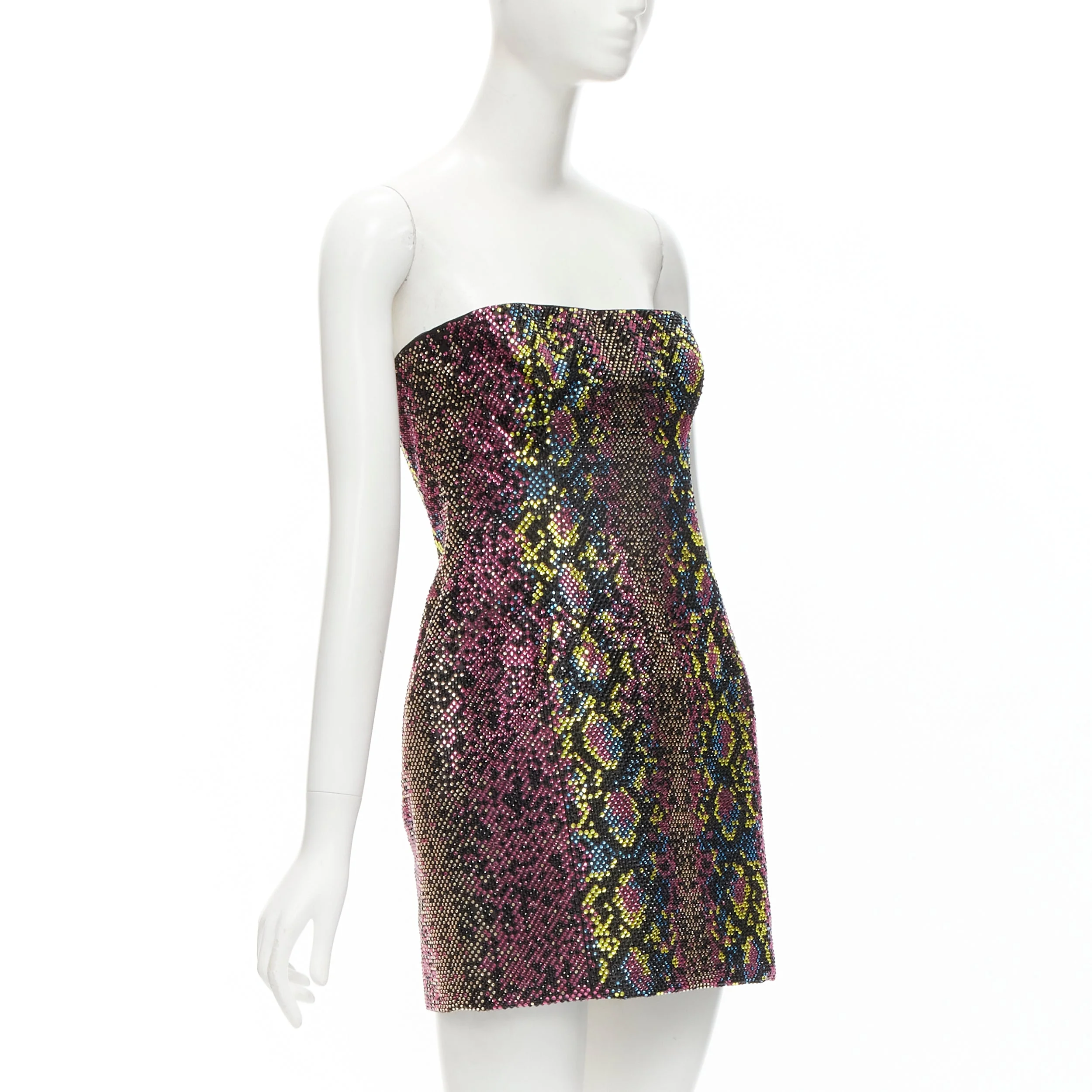 Women's Versace scaled crystal encrusted strapless dress - Image 9