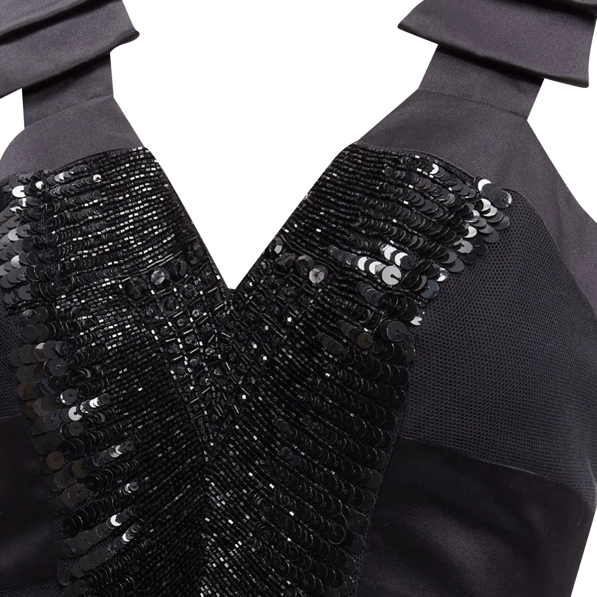 Women's Versace sequins bead embellishment ruffle strap dress - Image 2