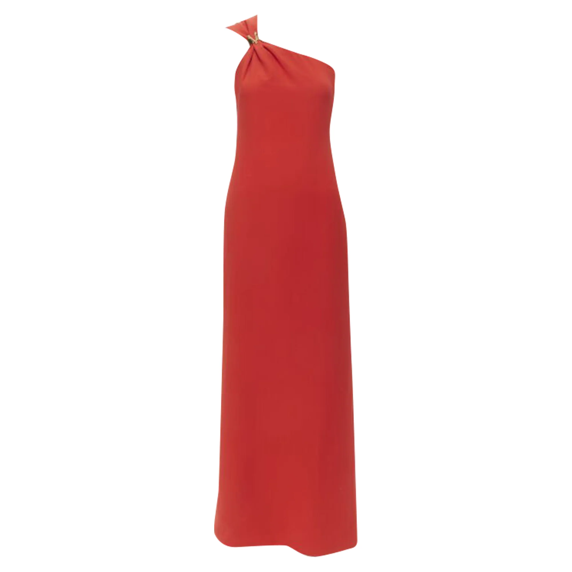 Women's Versace silk VirtV clasp one shoulder gown dress