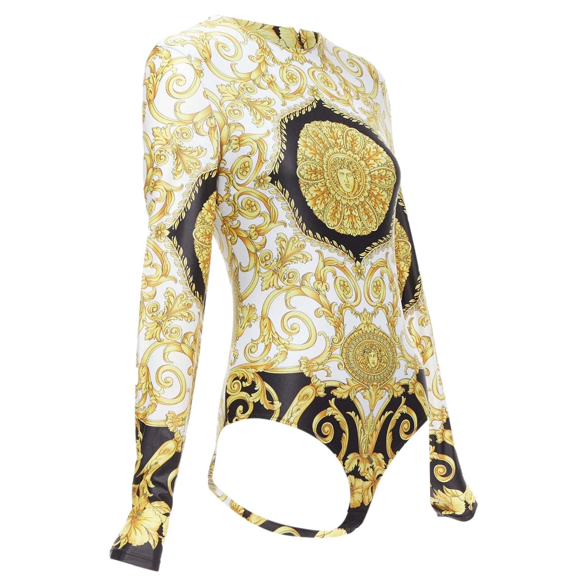 Women's Versace Tribute Medusa Barocco long sleeve bodysuit top - Image 3